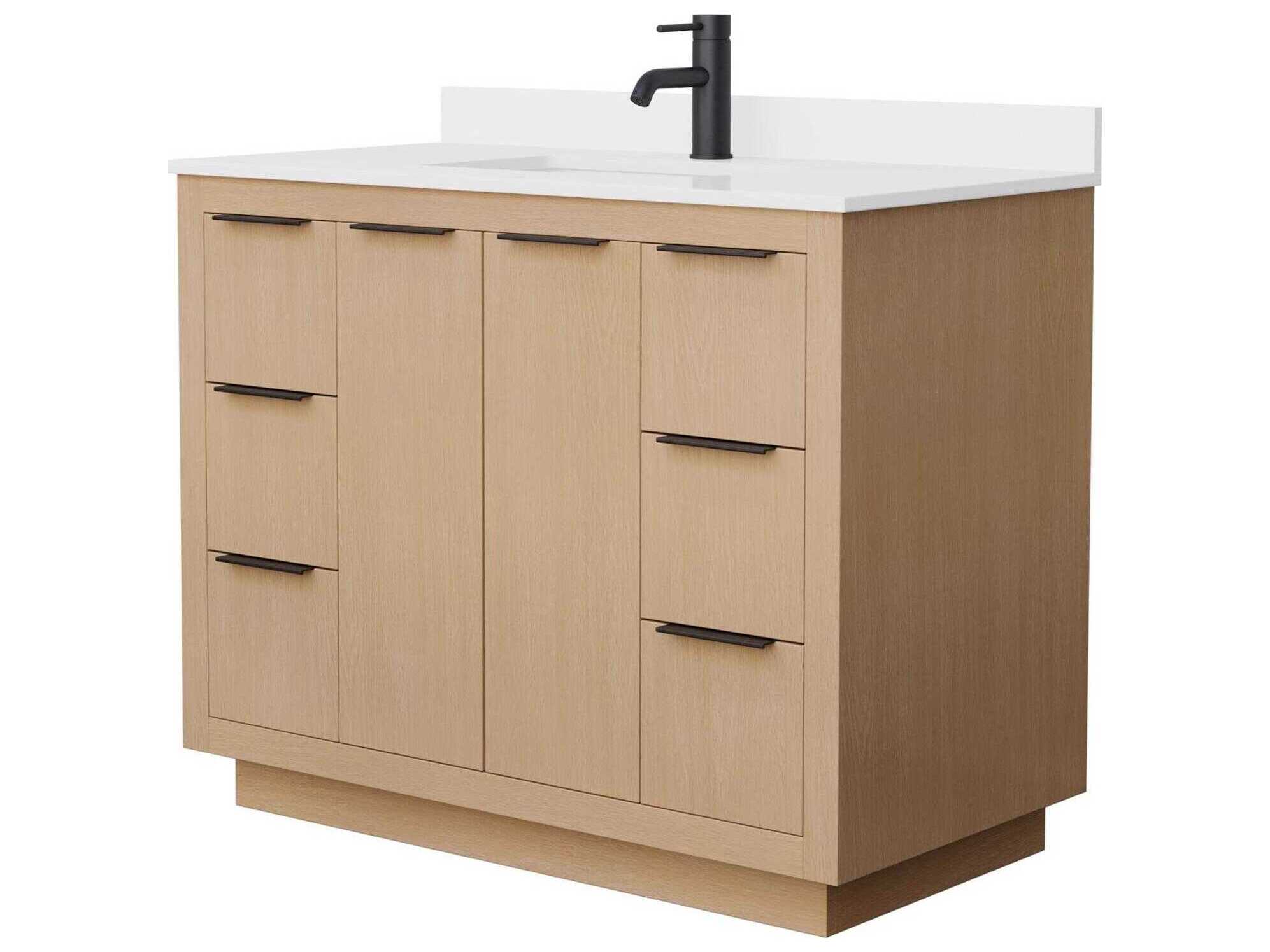 Wyndham Collection Maroni 42" Light Straw Vanity