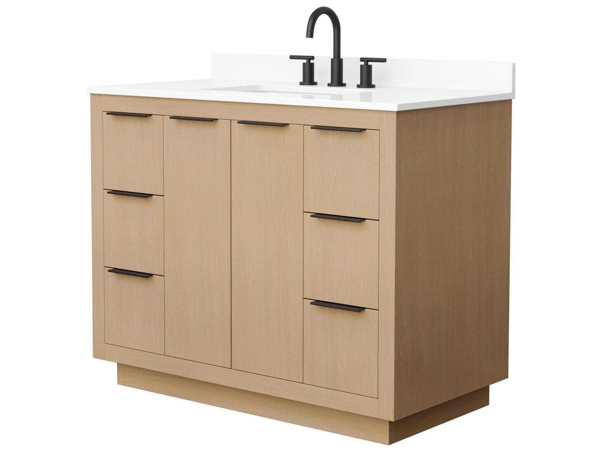 Wyndham Collection Maroni 42" Light Straw Vanity