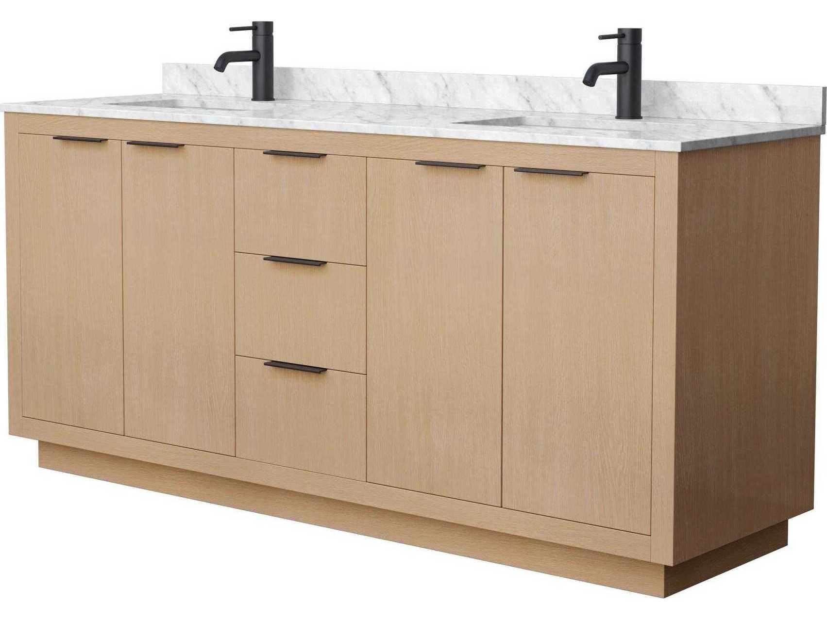 Wyndham Collection Maroni 72" Light Straw Vanity