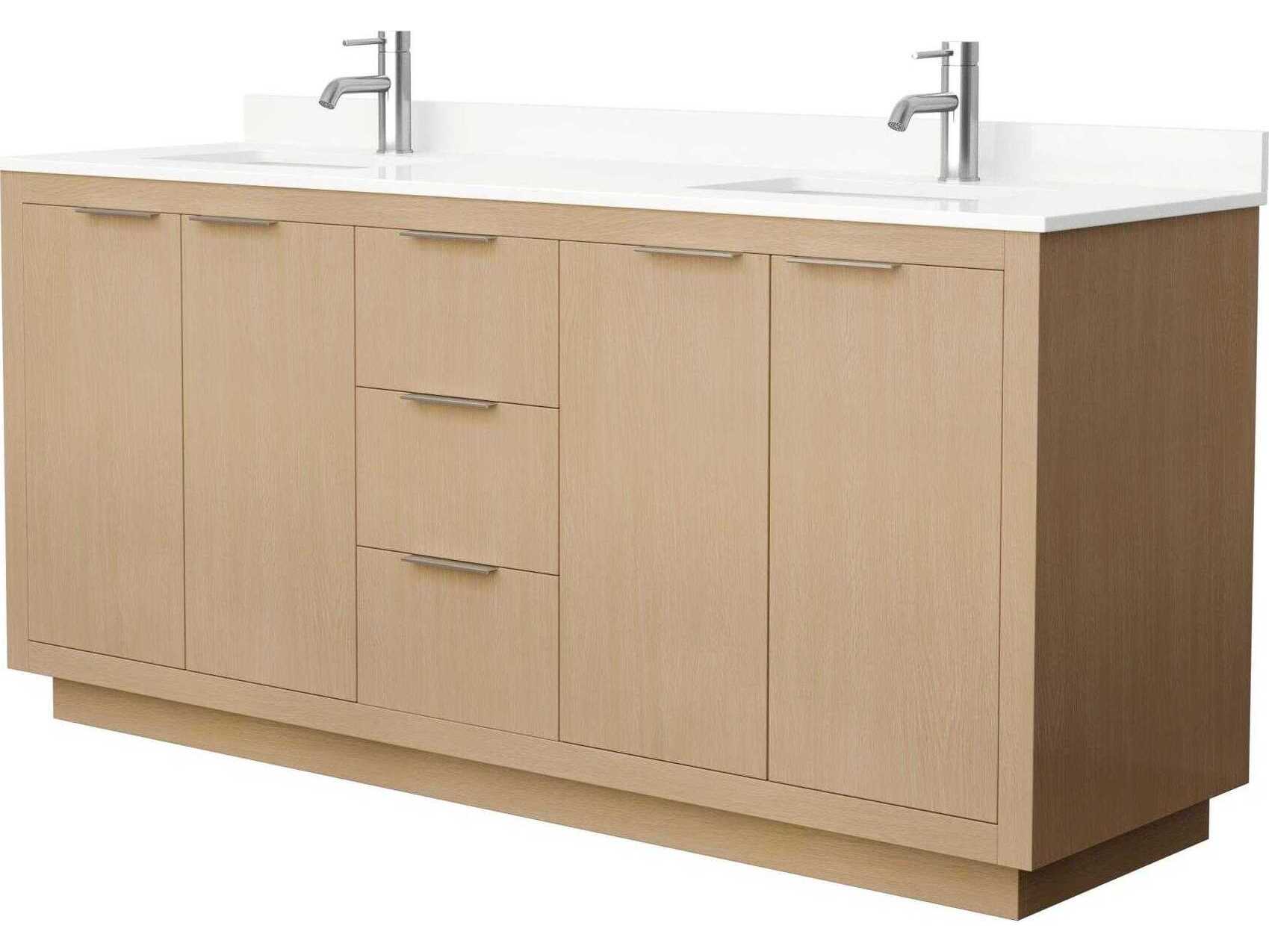 Wyndham Collection Maroni 72" Light Straw Vanity