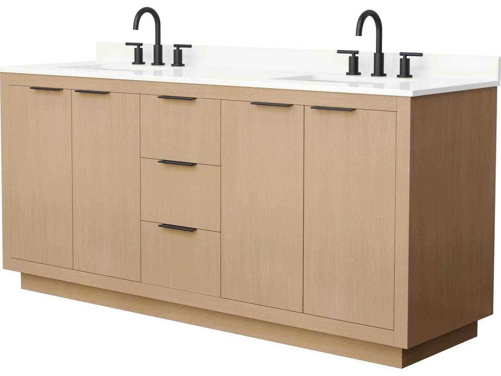 Wyndham Collection Maroni 72" Light Straw Vanity