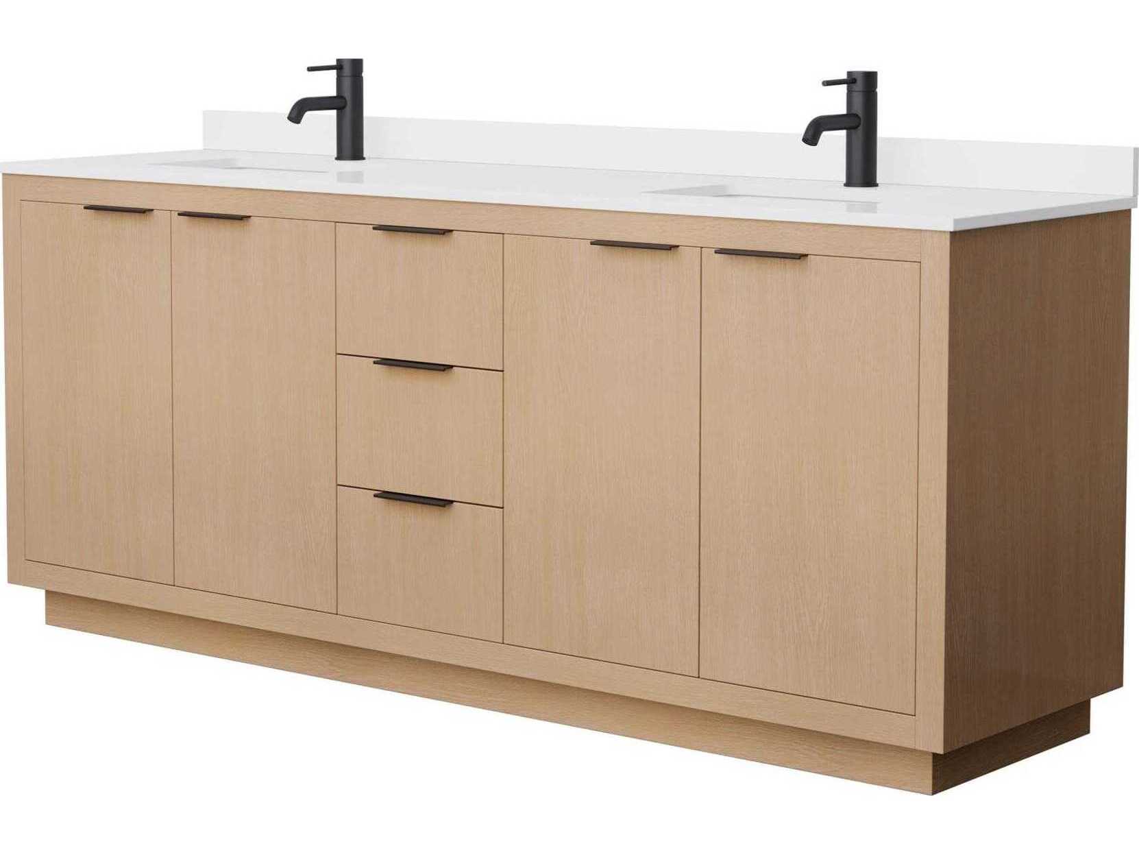 Wyndham Collection Maroni 80" Light Straw Vanity