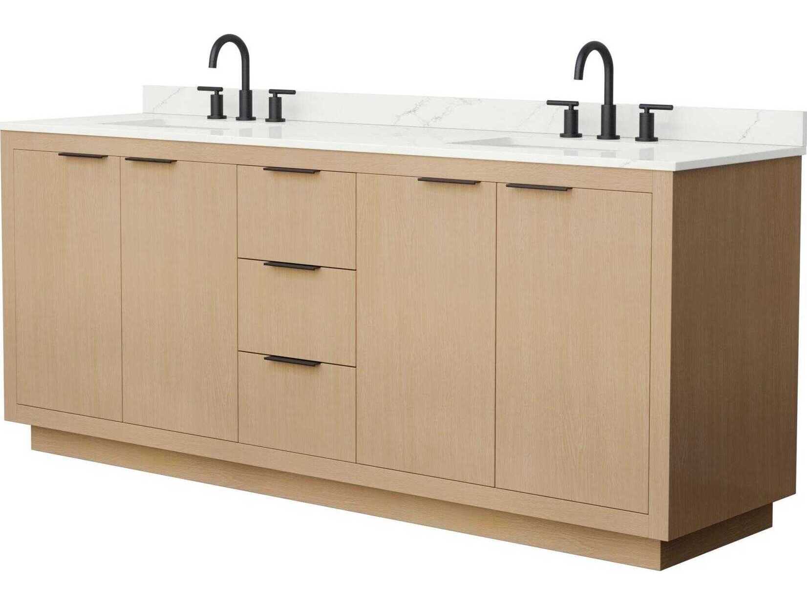 Wyndham Collection Maroni 80" Light Straw Vanity