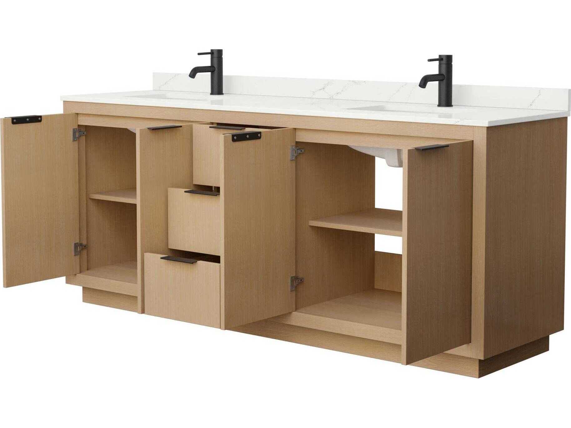 Wyndham Collection Maroni 80" Light Straw Vanity