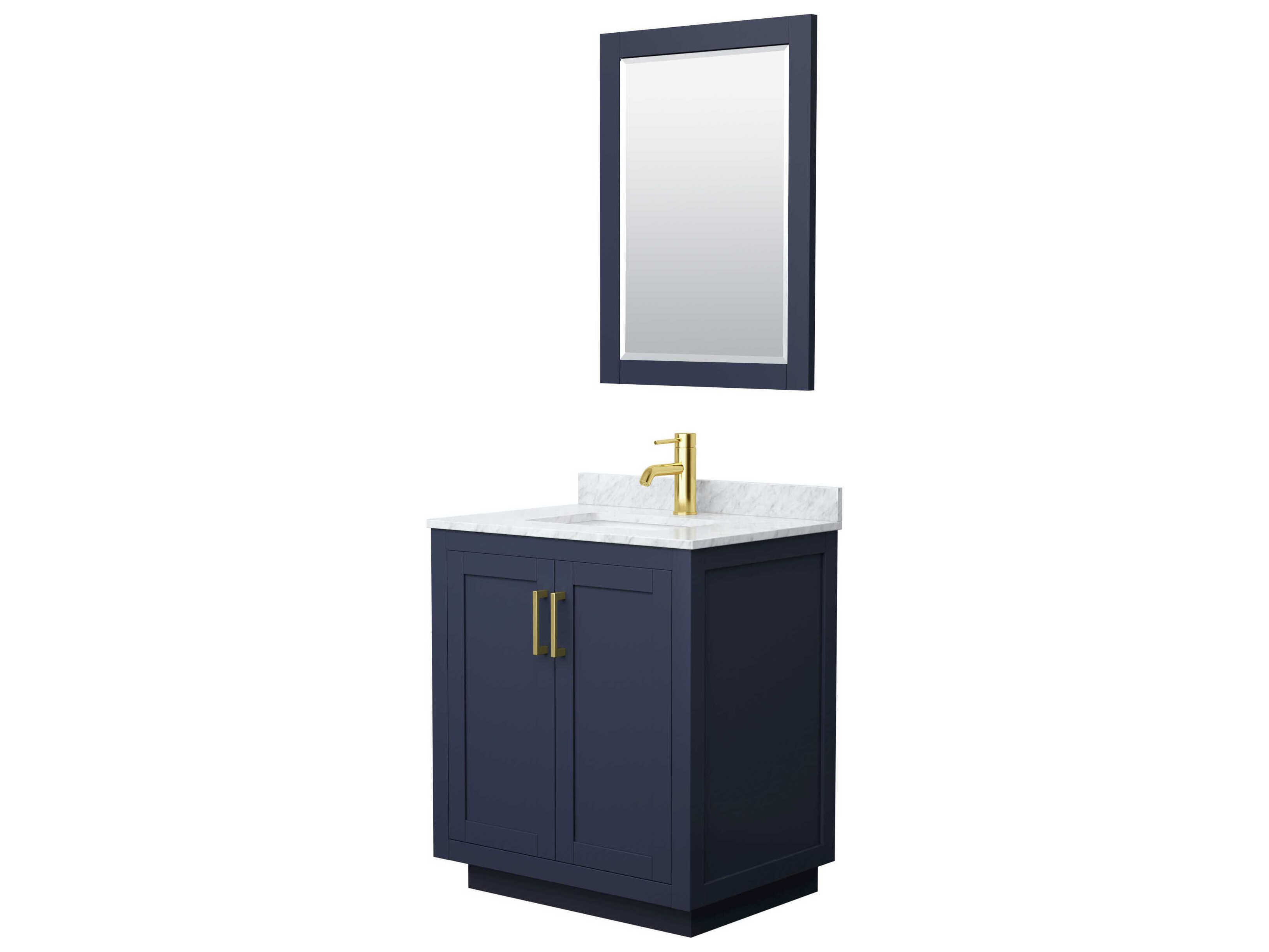 Wyndham Collection Miranda 30" Dark Blue Vanity with 24" Mirror