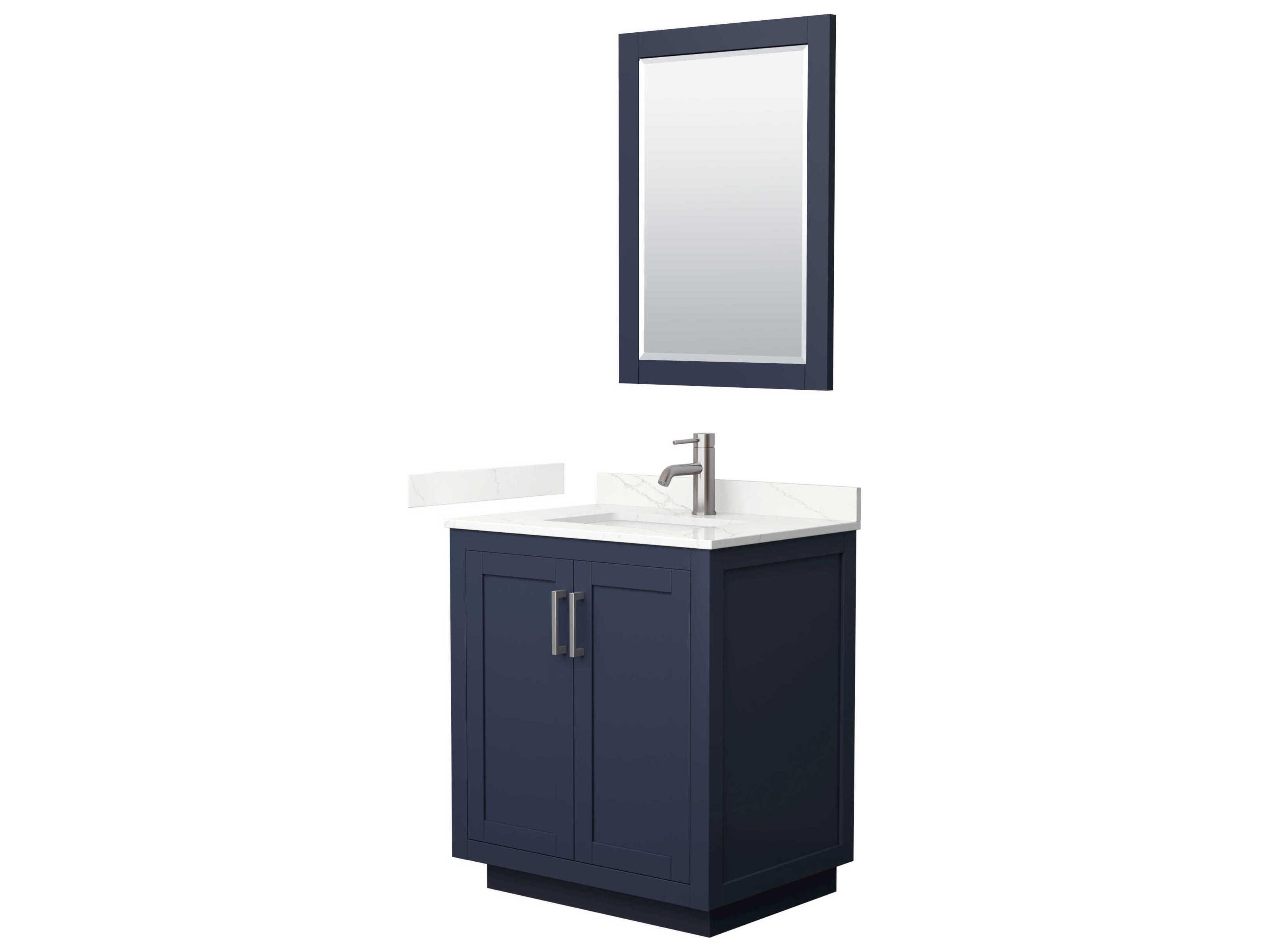 Wyndham Collection Miranda 30" Dark Blue Vanity with 24" Mirror