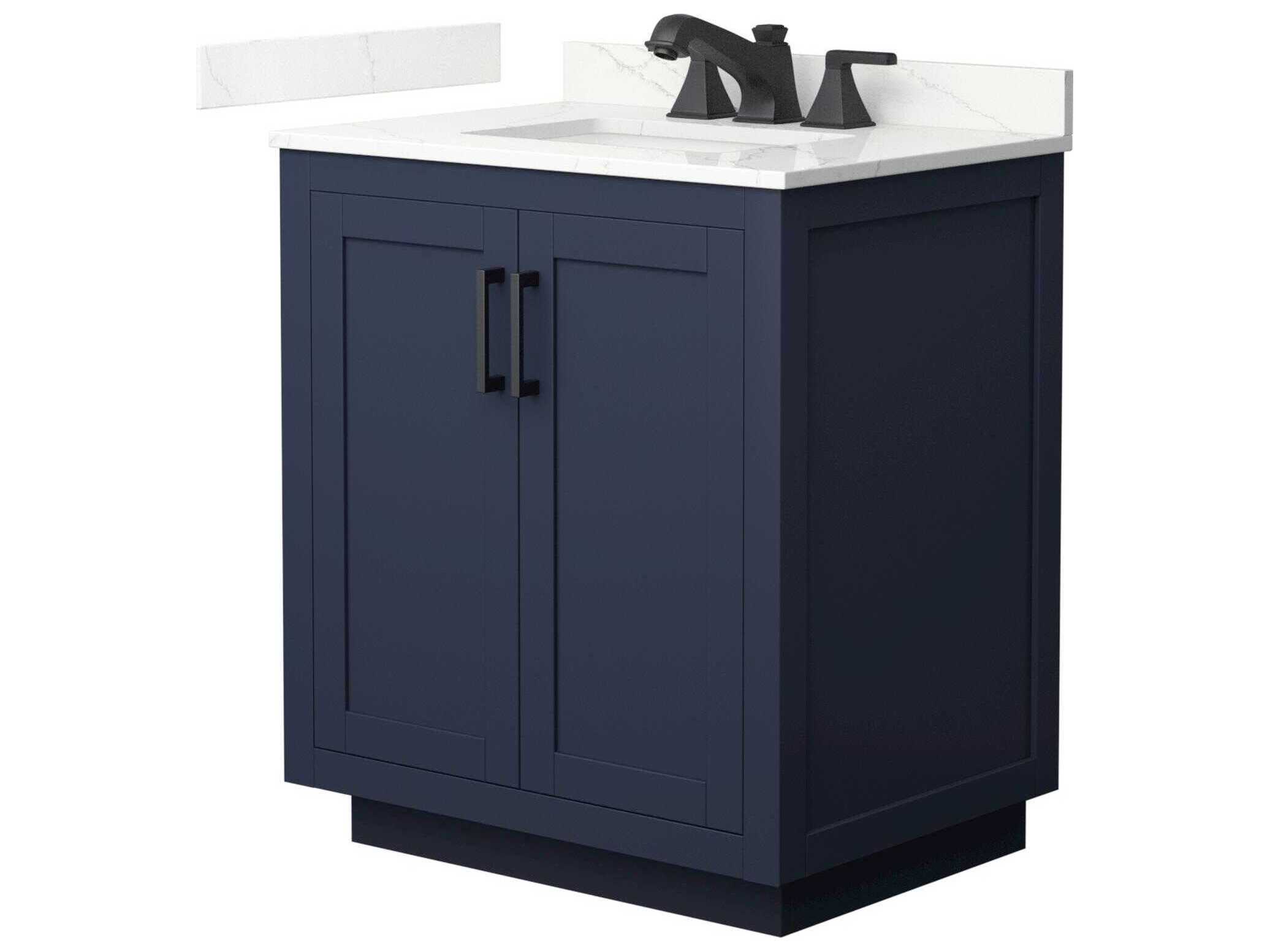Wyndham Collection Miranda 30" Dark Blue Vanity