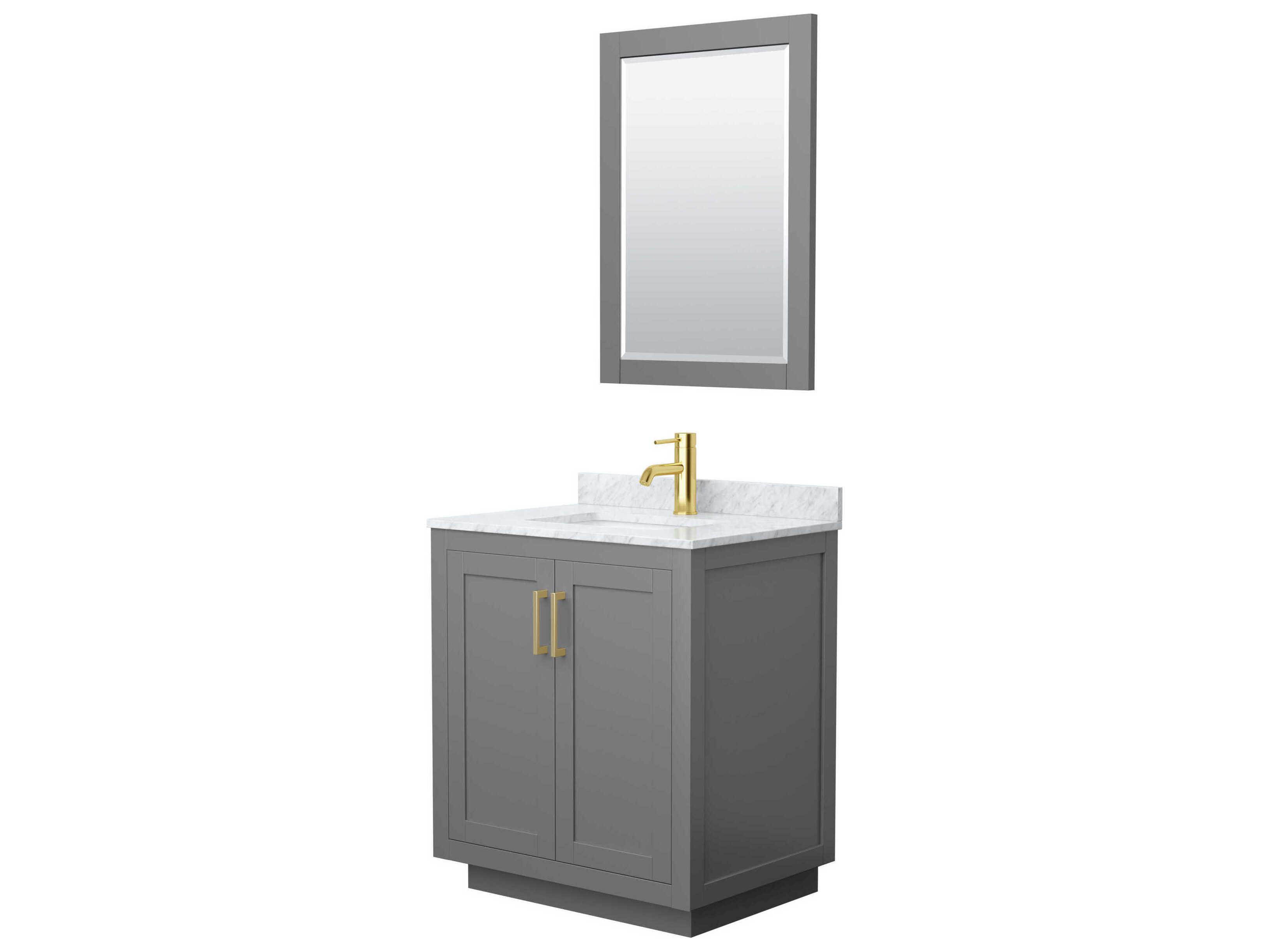 Wyndham Collection Miranda 30" Dark Gray Vanity with 24" Mirror