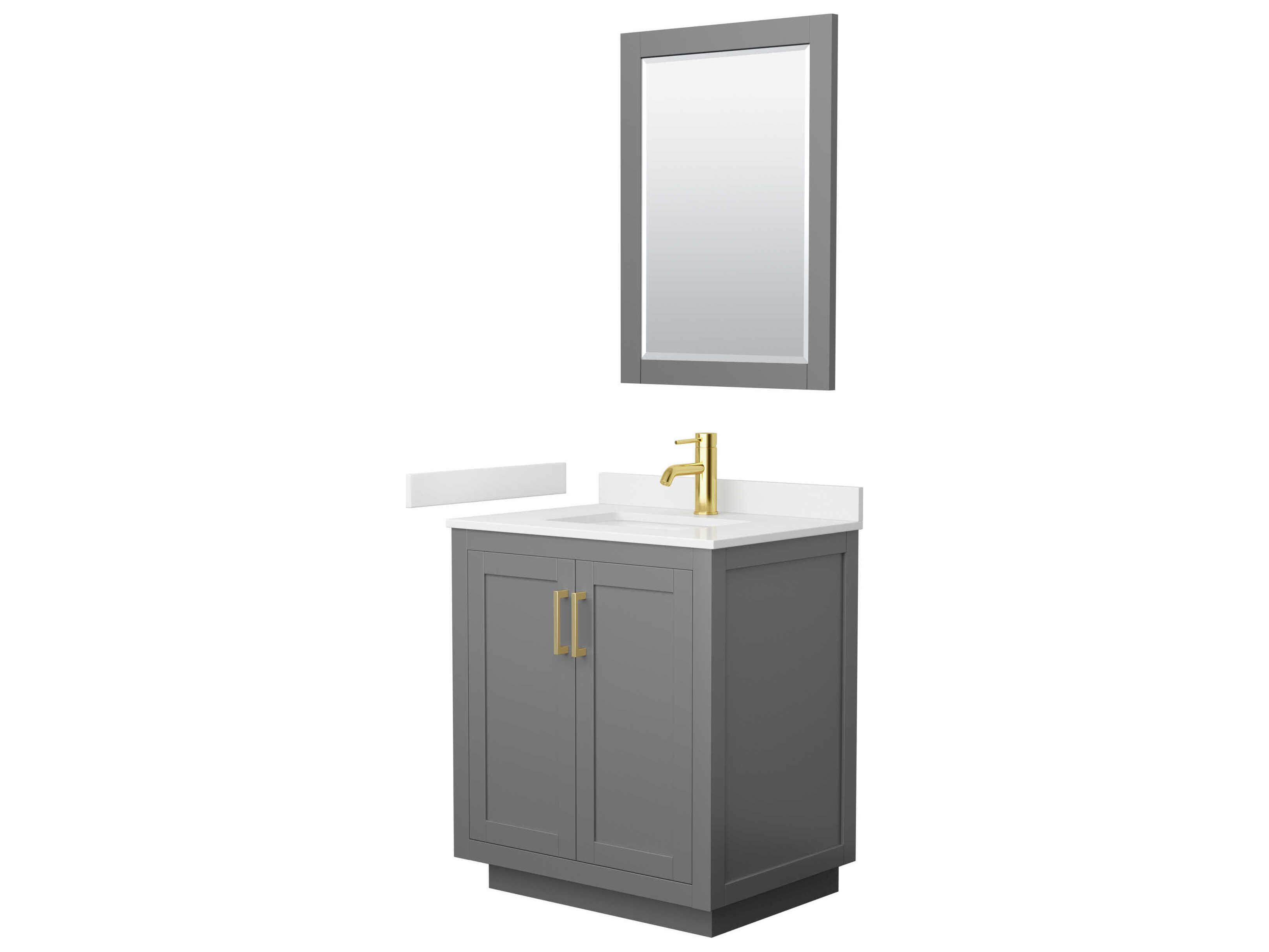 Wyndham Collection Miranda 30" Dark Gray Vanity with 24" Mirror