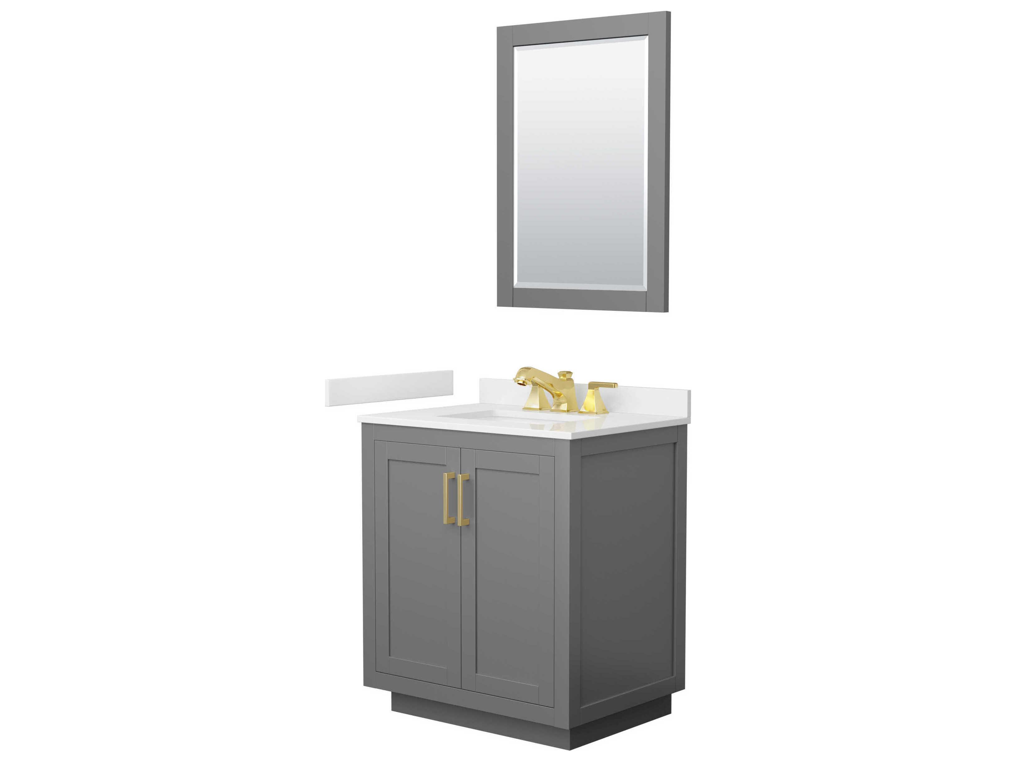 Wyndham Collection Miranda 30" Dark Gray Vanity with 24" Mirror