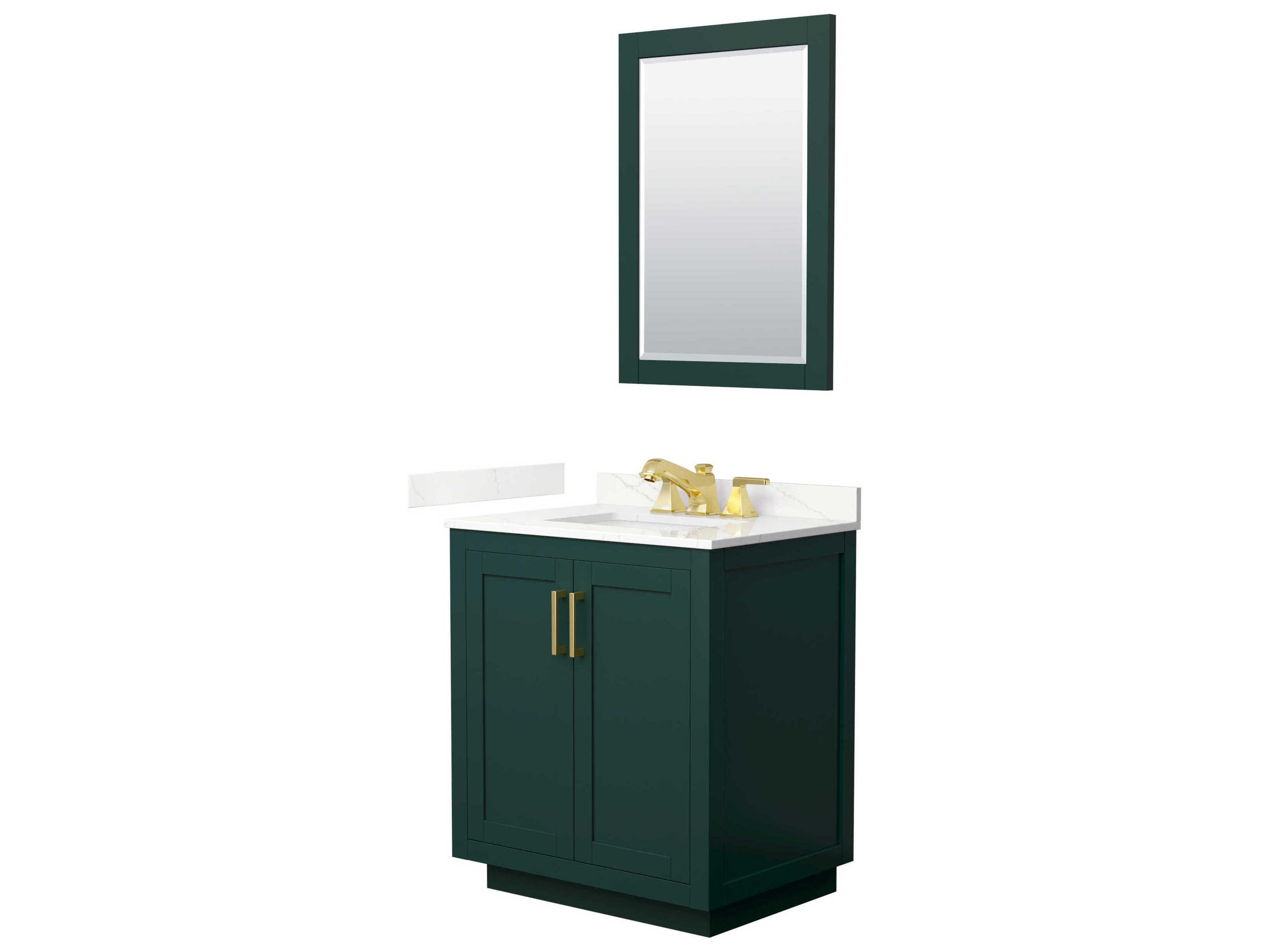 Wyndham Collection Miranda 30" Green Vanity with 24" Mirror