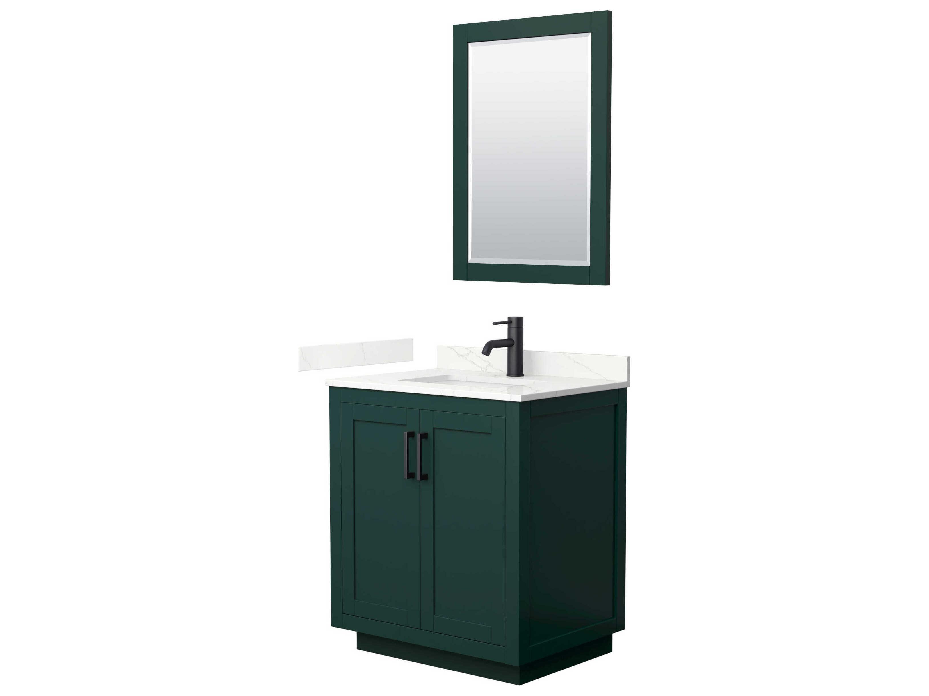 Wyndham Collection Miranda 30" Green Vanity with 24" Mirror