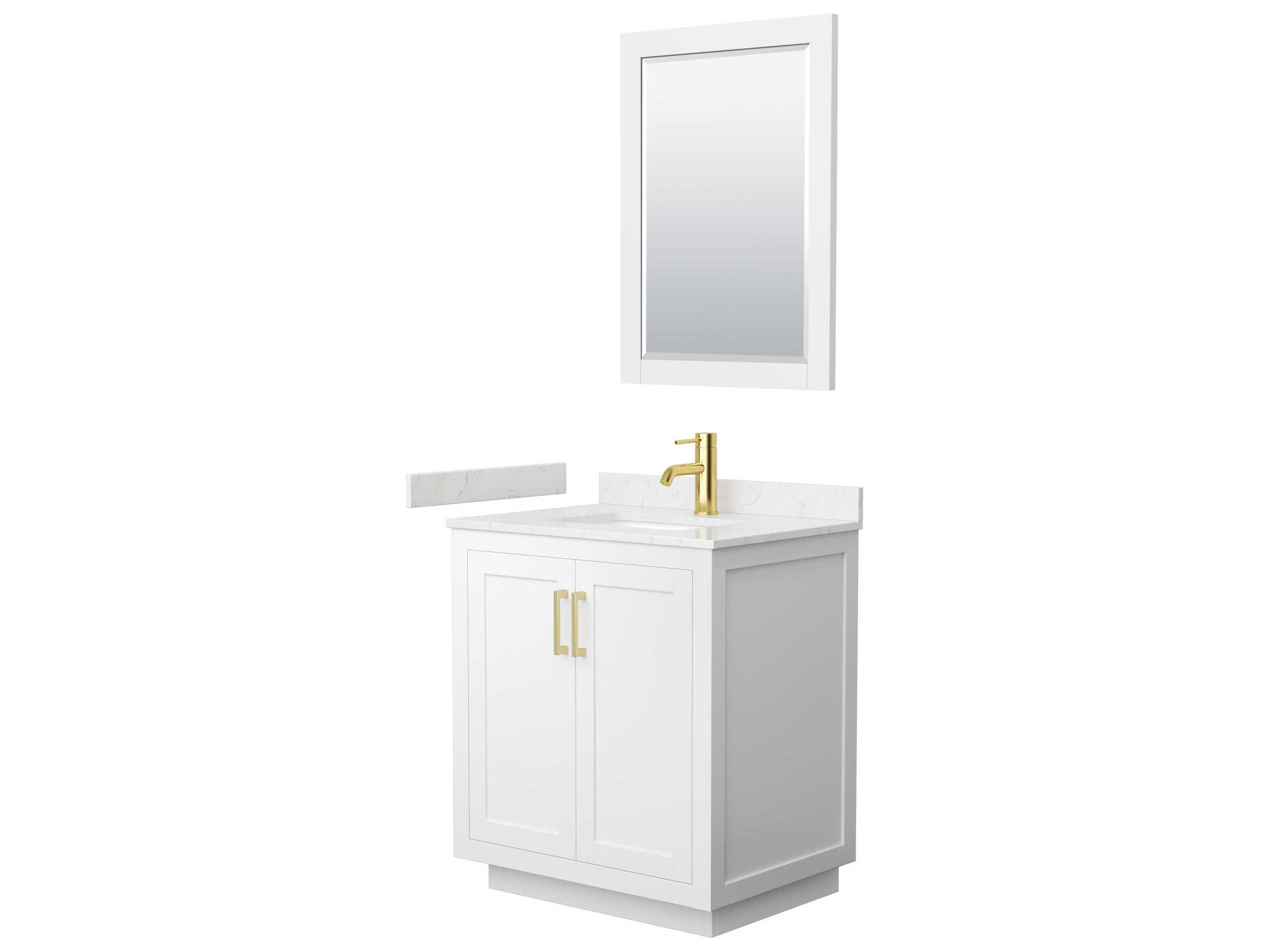 Wyndham Collection Miranda 30" White Vanity with 24" Mirror