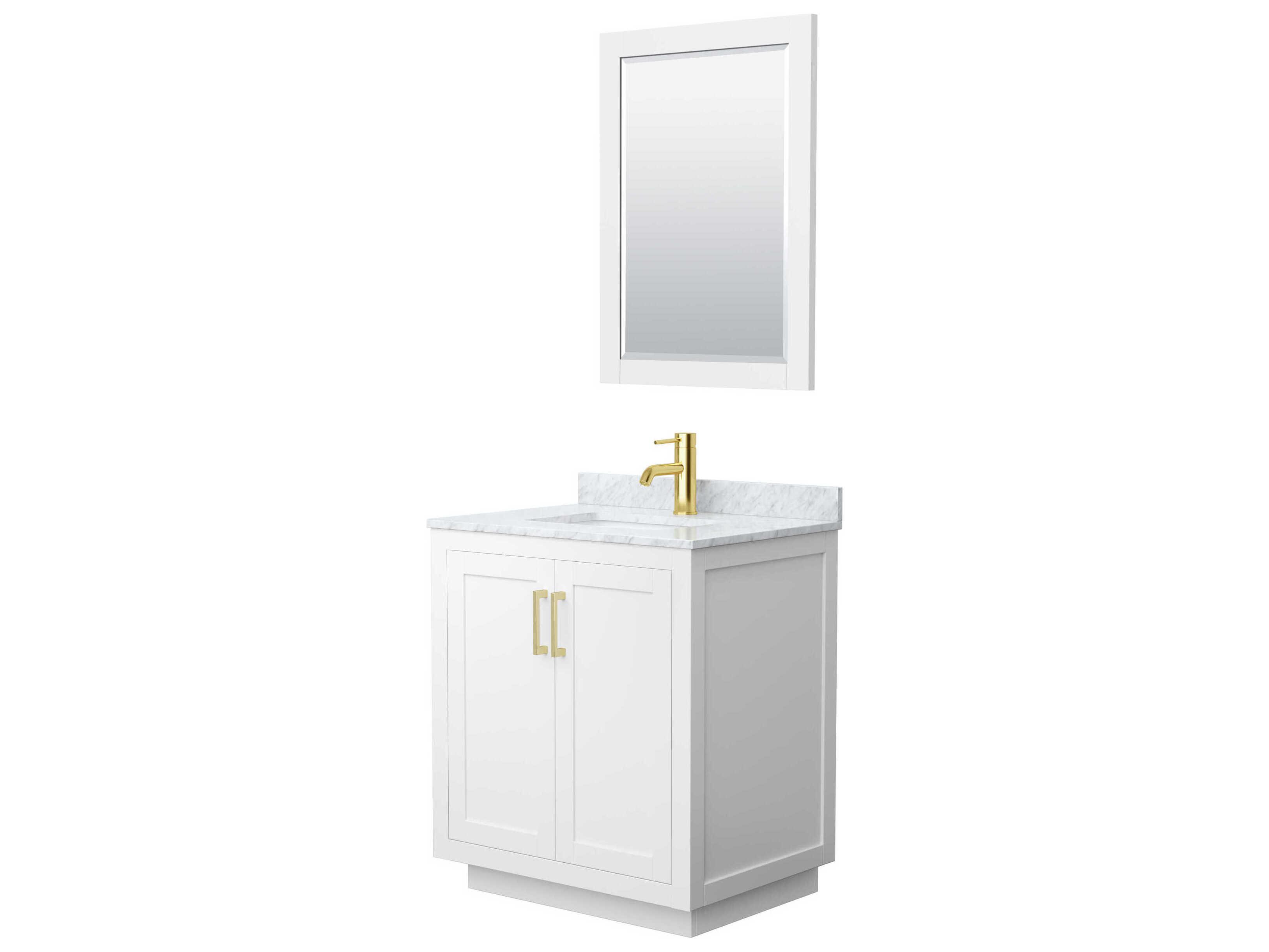 Wyndham Collection Miranda 30" White Vanity with 24" Mirror