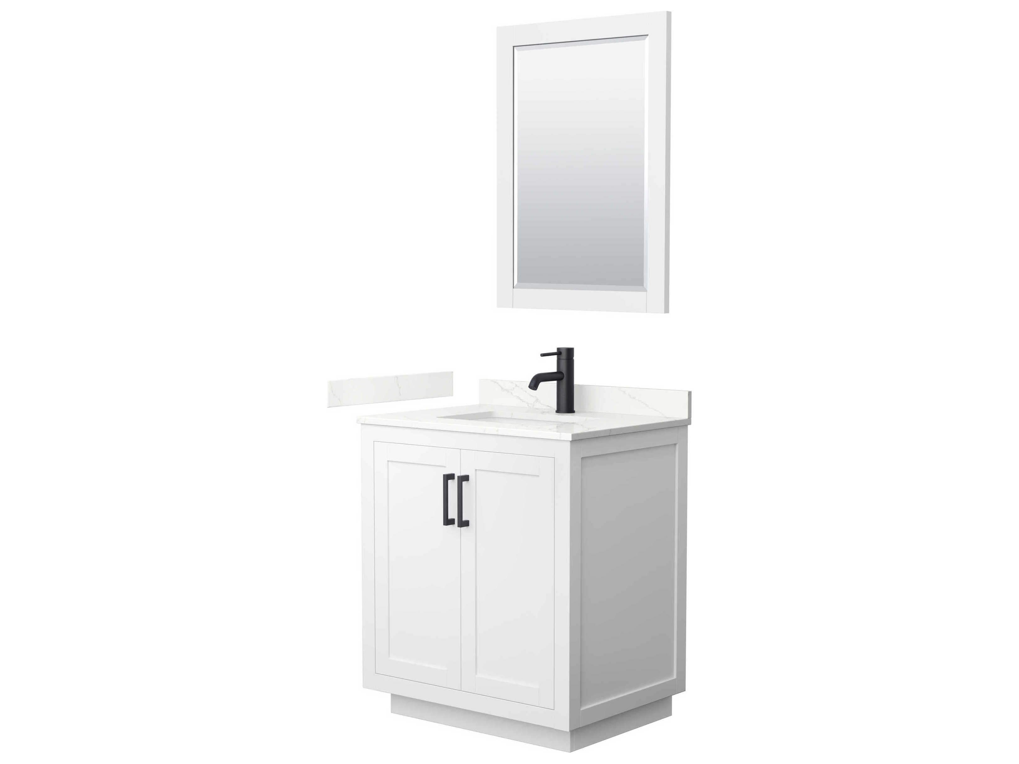 Wyndham Collection Miranda 30" White Vanity with 24" Mirror