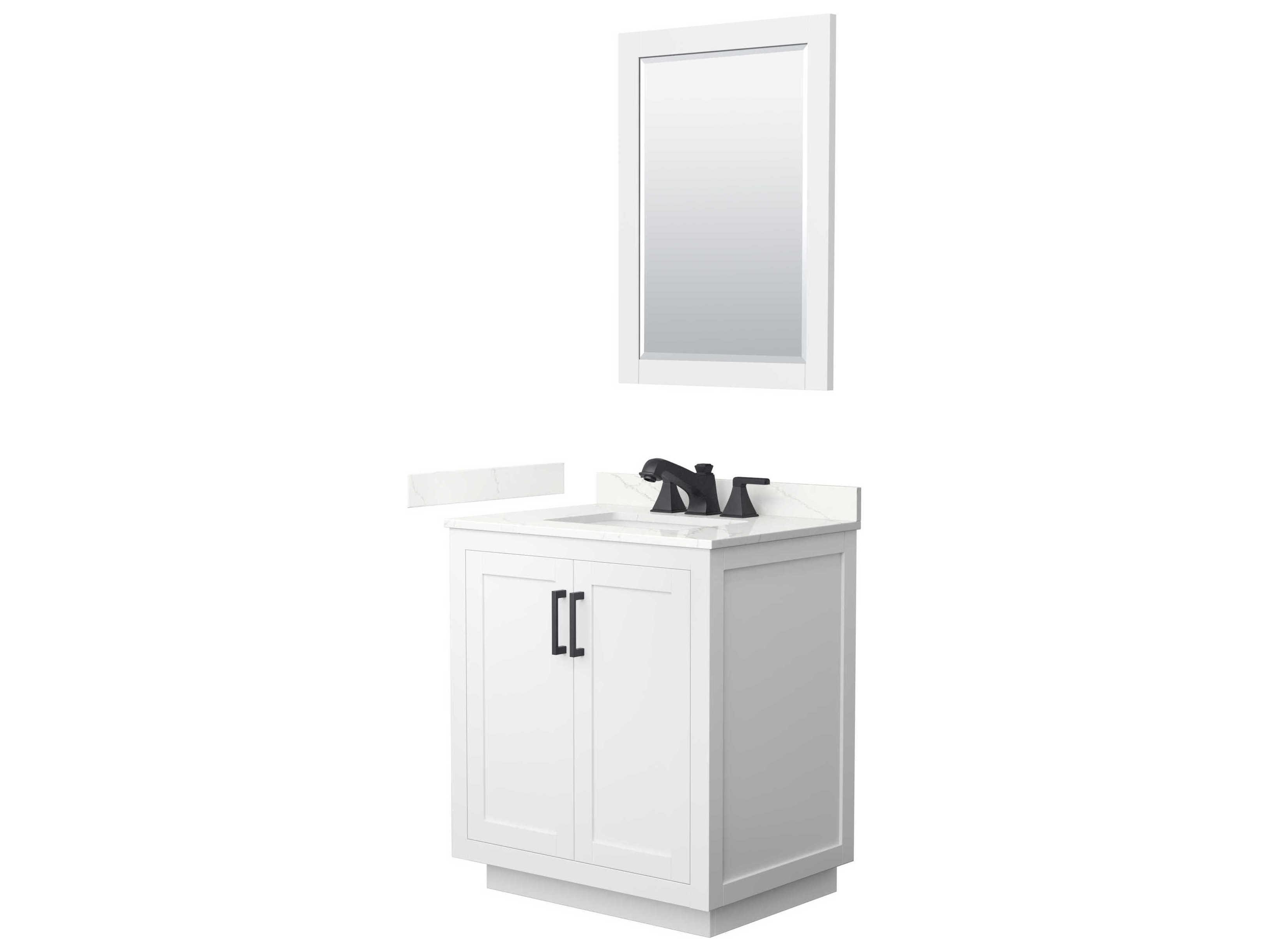 Wyndham Collection Miranda 30" White Vanity with 24" Mirror