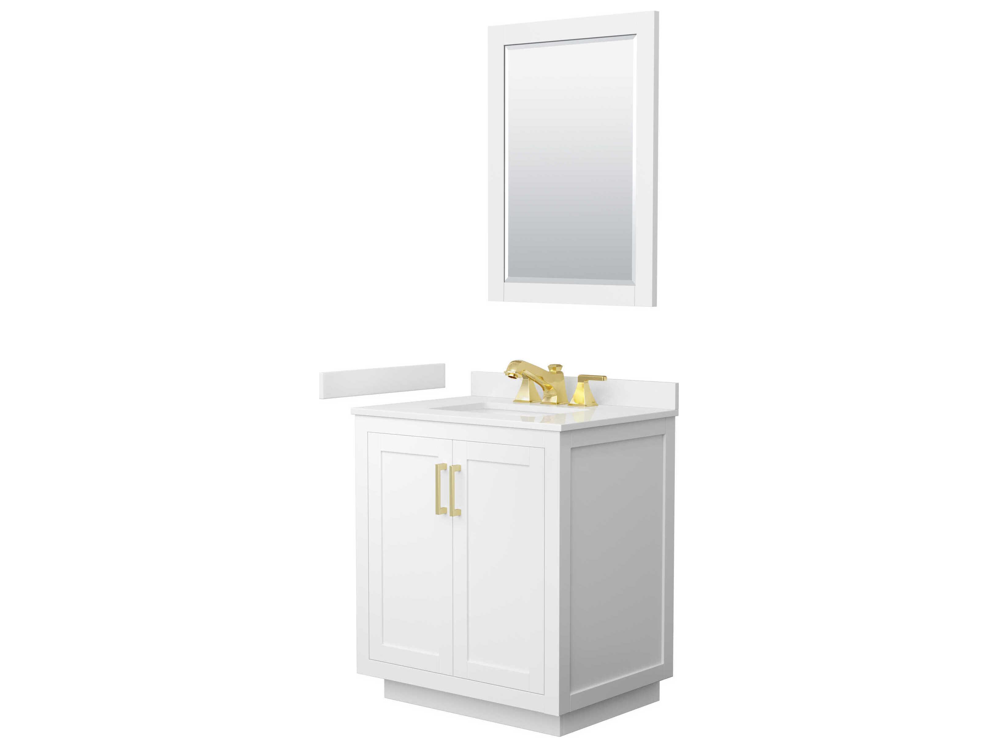 Wyndham Collection Miranda 30" White Vanity with 24" Mirror