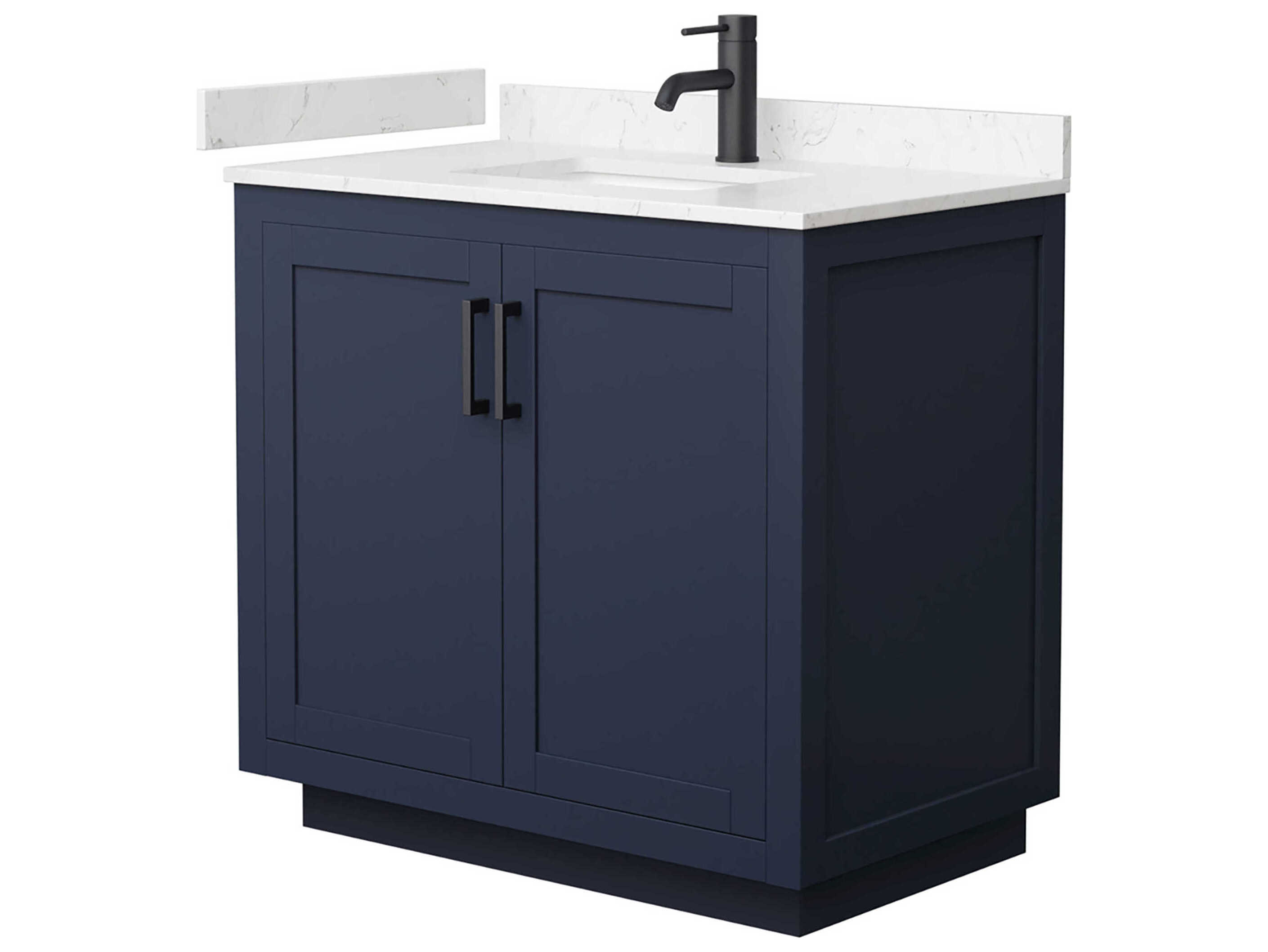 Wyndham Collection Miranda 36" Dark Blue Vanity