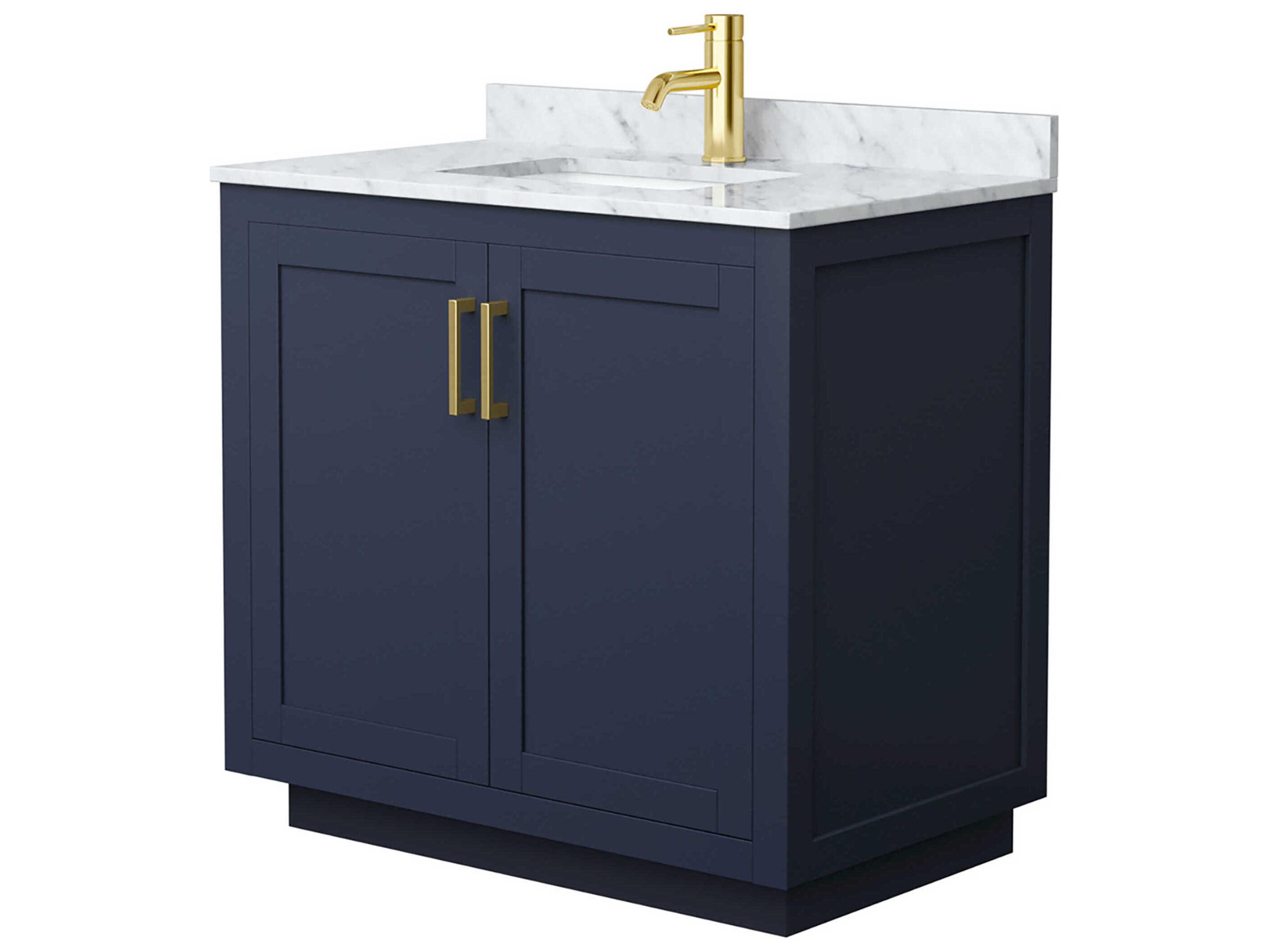 Wyndham Collection Miranda 36" Dark Blue Vanity