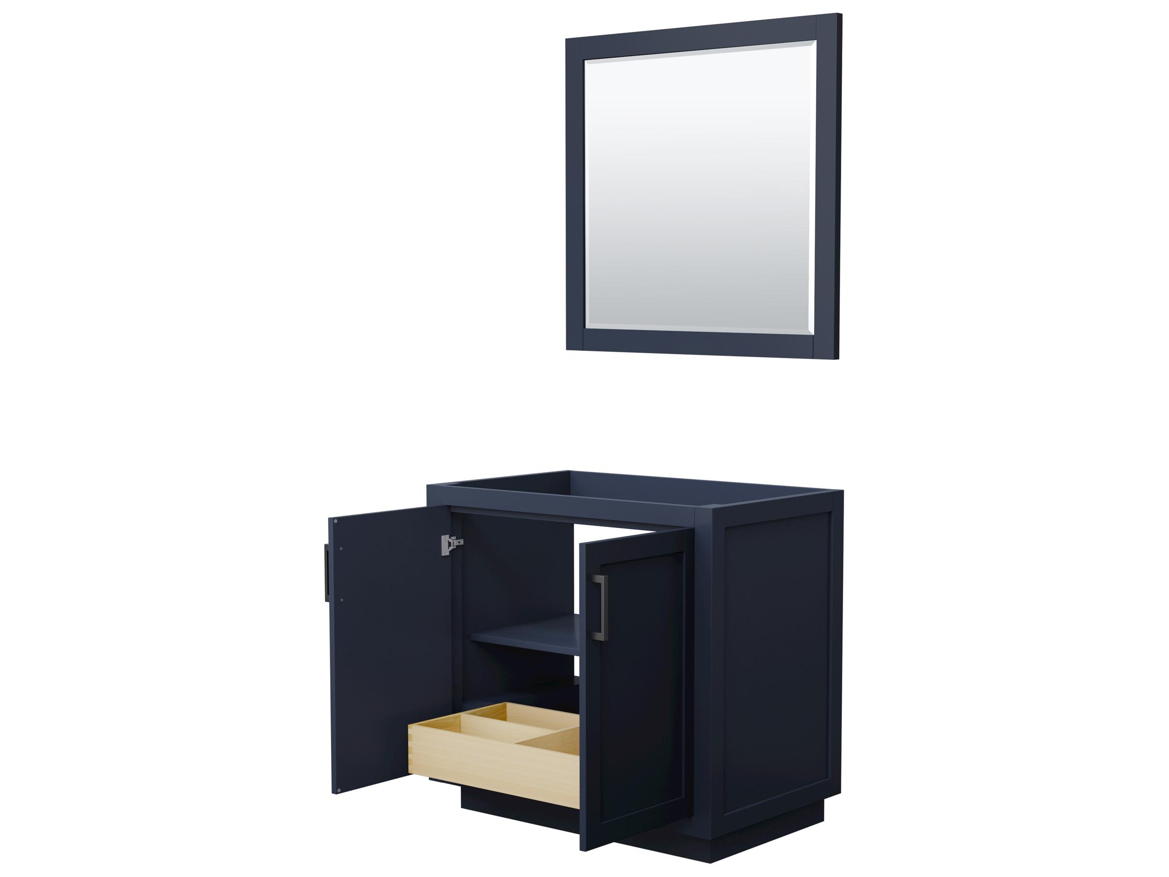Wyndham Collection Miranda 35" Dark Blue Vanity with 34" Mirror