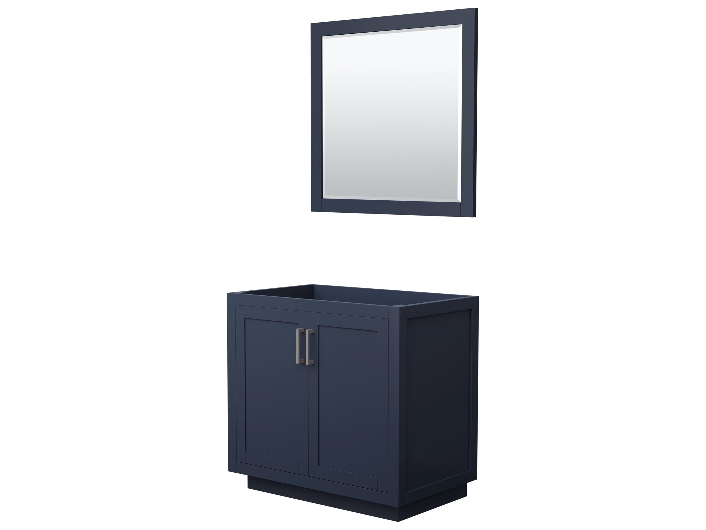 Wyndham Collection Miranda 35" Dark Blue Vanity with 34" Mirror