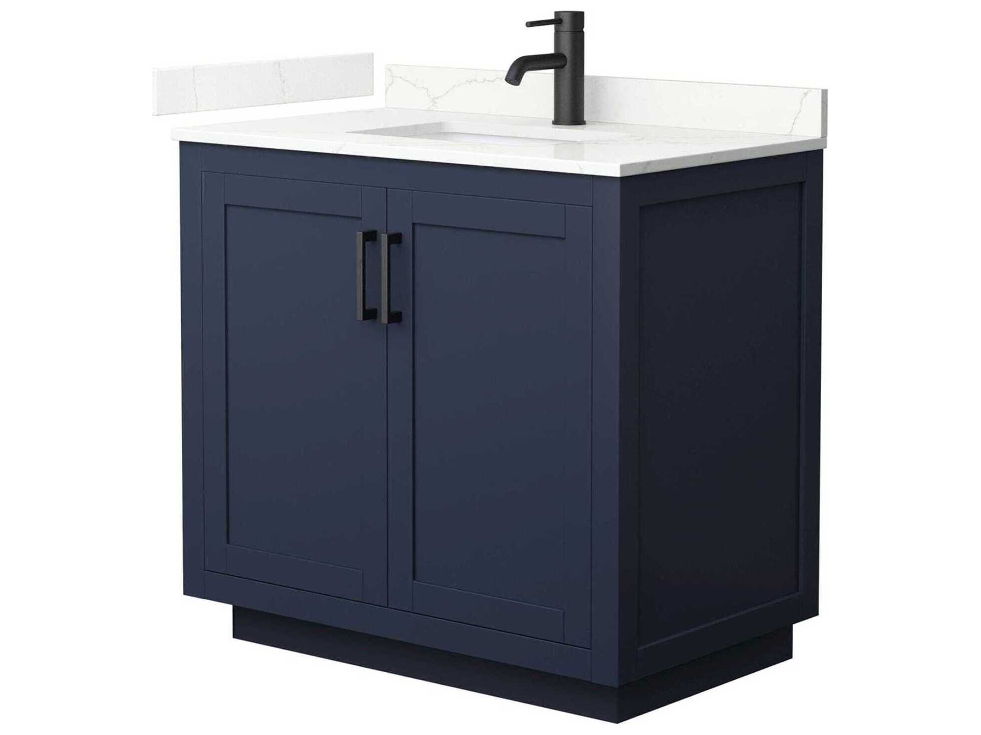 Wyndham Collection Miranda 36" Dark Blue Vanity
