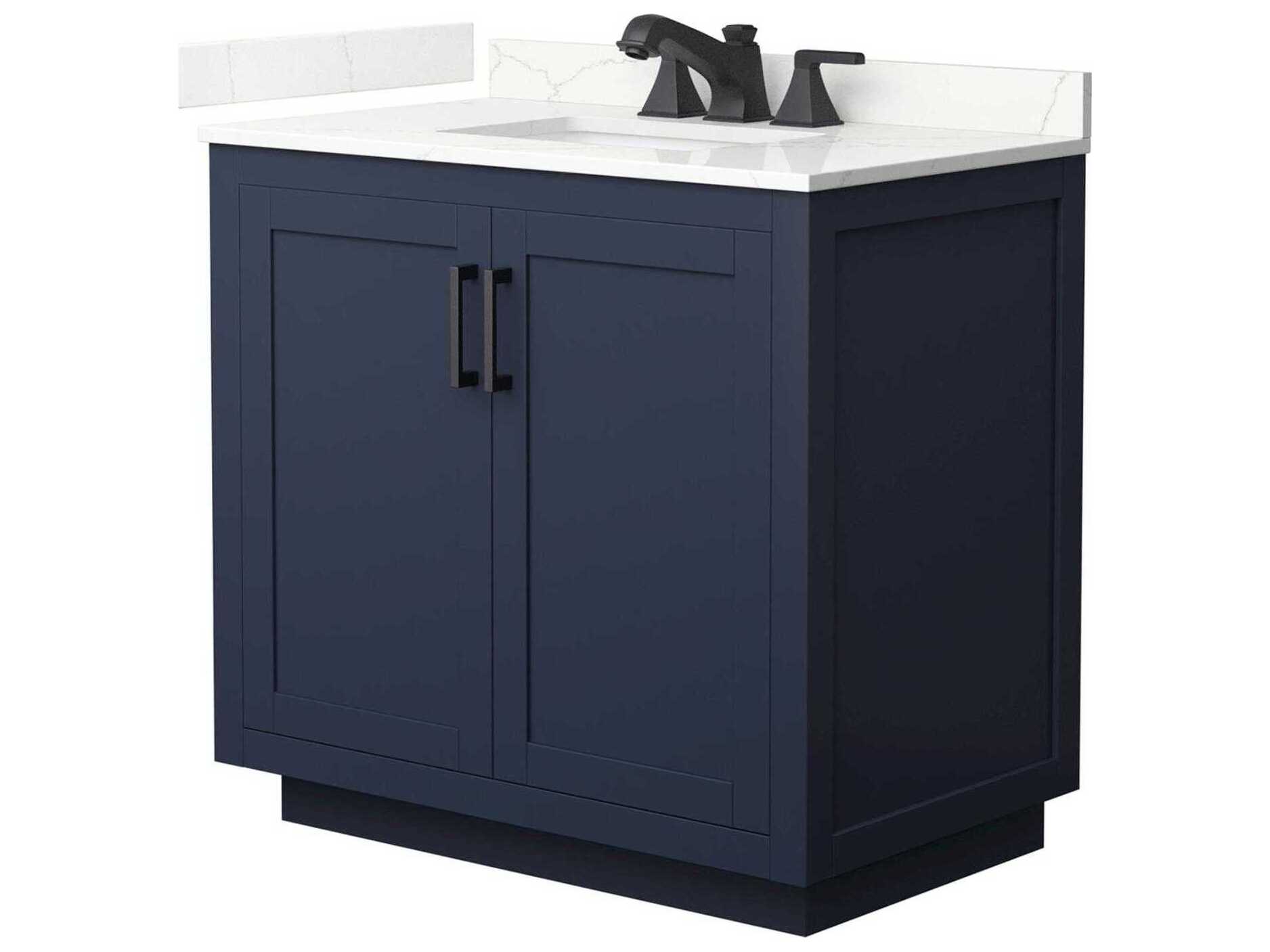 Wyndham Collection Miranda 36" Dark Blue Vanity