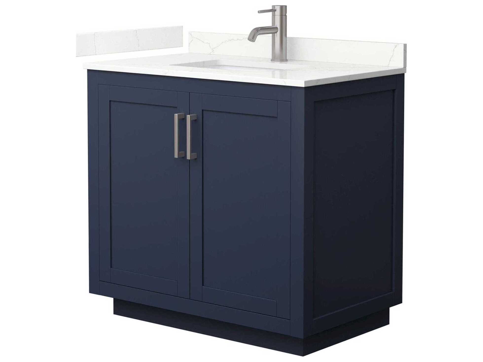 Wyndham Collection Miranda 36" Dark Blue Vanity