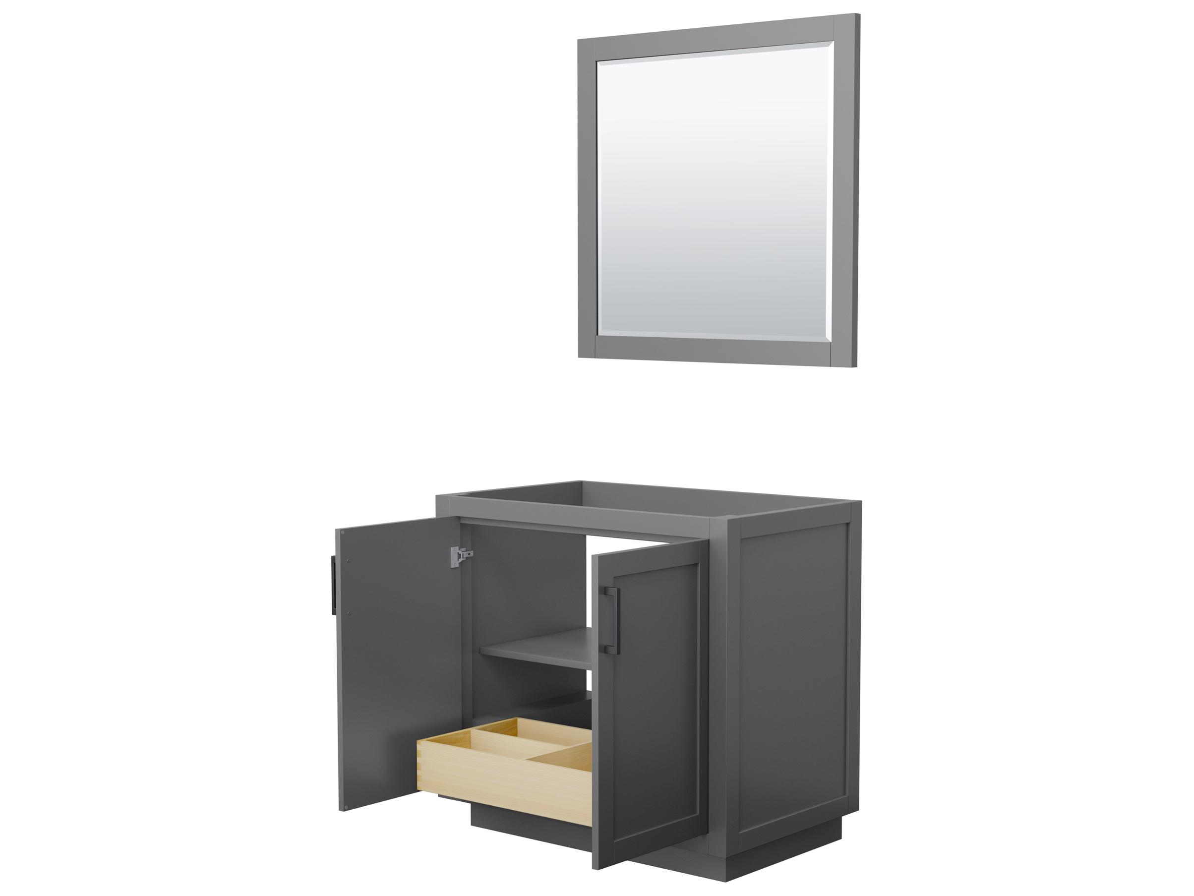 Wyndham Collection Miranda 35" Dark Gray Vanity with 34" Mirror