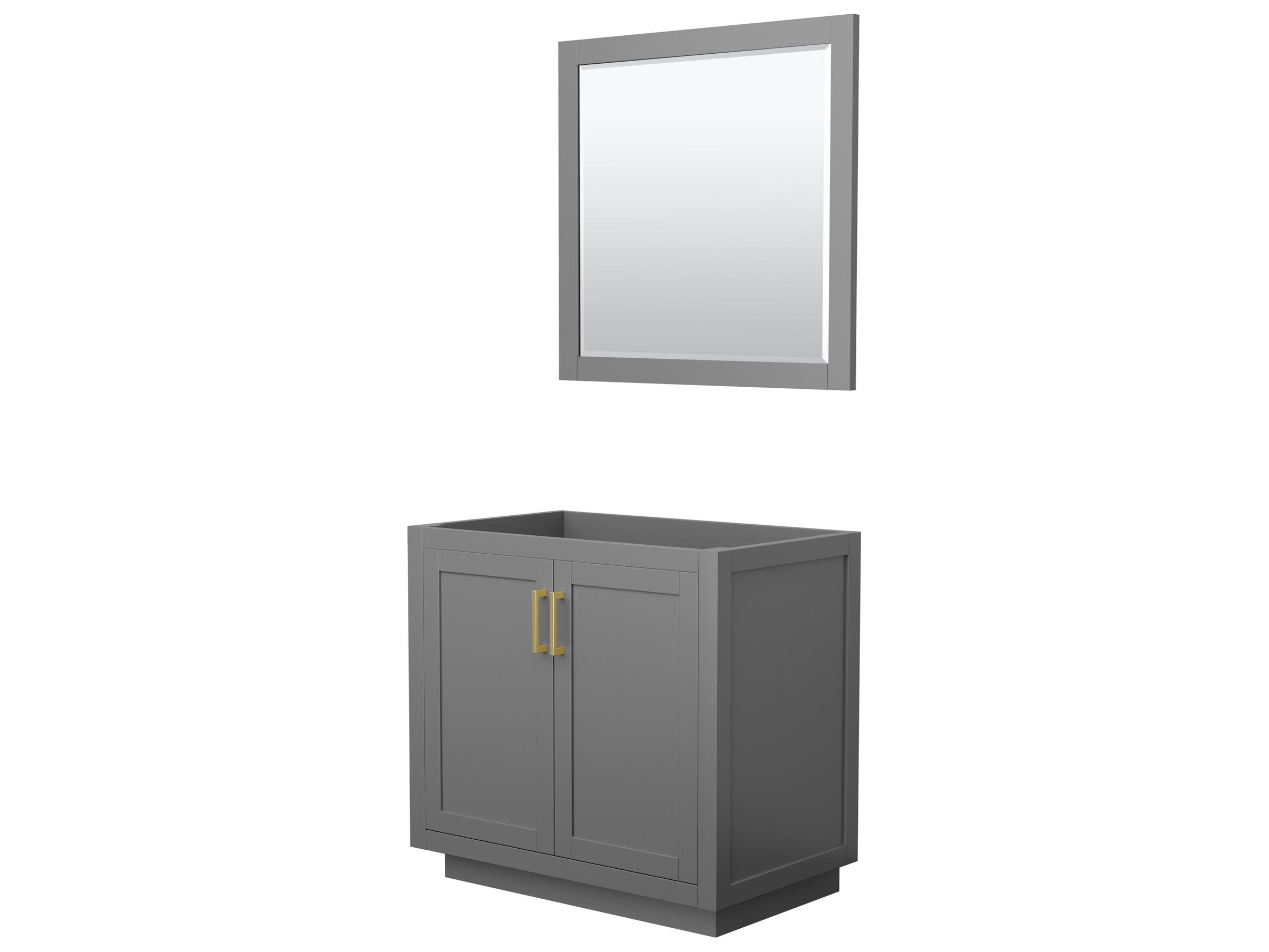 Wyndham Collection Miranda 35" Dark Gray Vanity with 34" Mirror