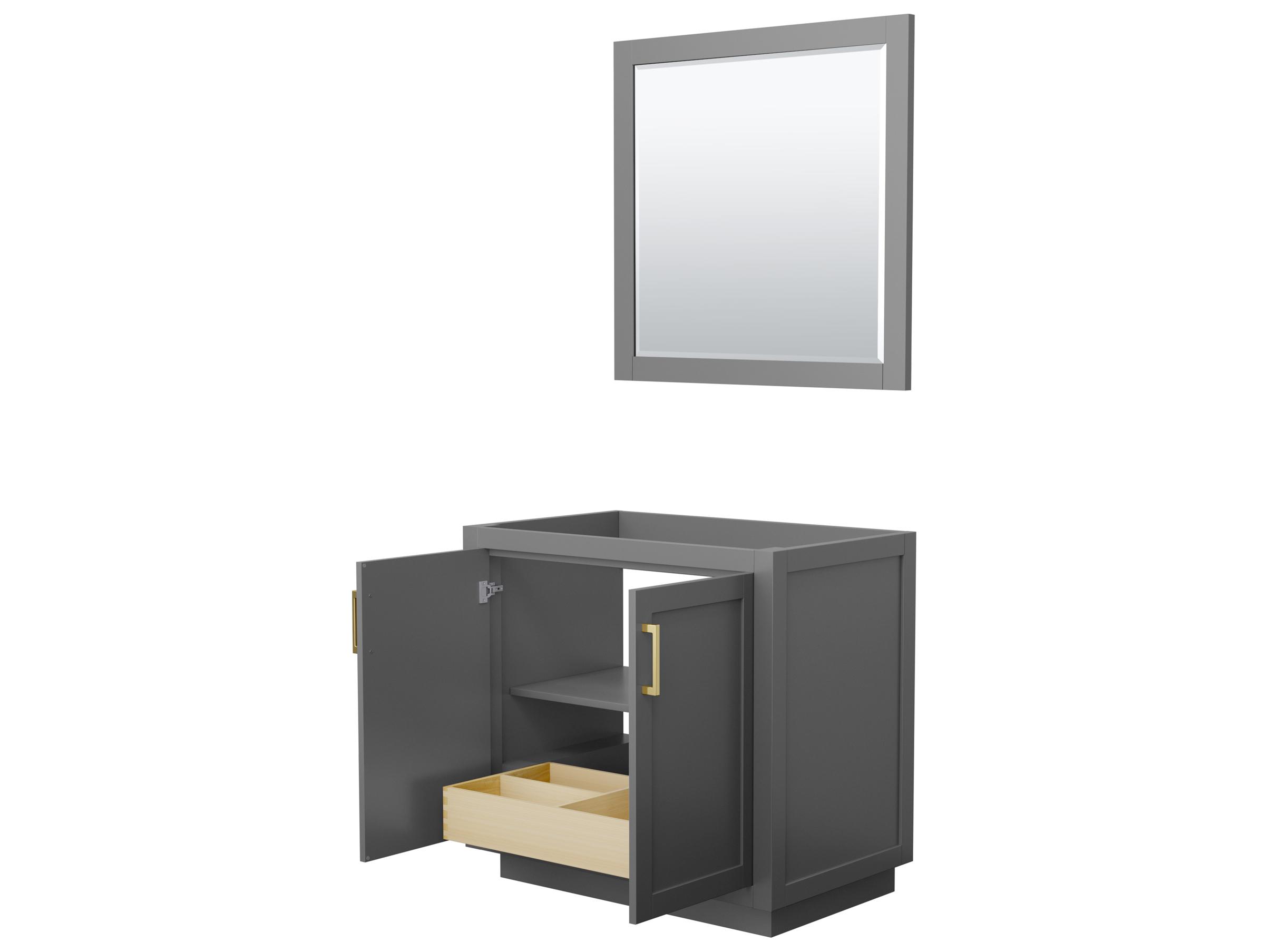 Wyndham Collection Miranda 35" Dark Gray Vanity with 34" Mirror