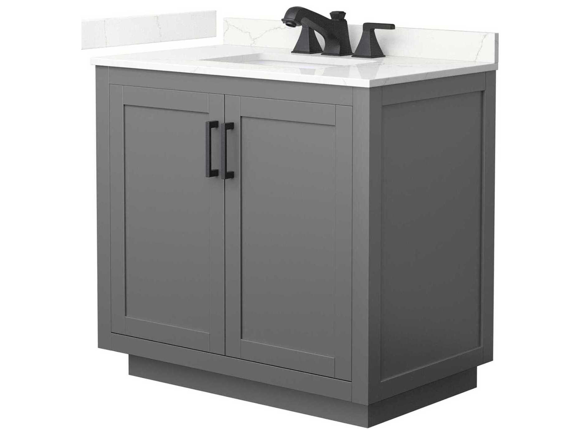 Wyndham Collection Miranda 36" Dark Gray Vanity