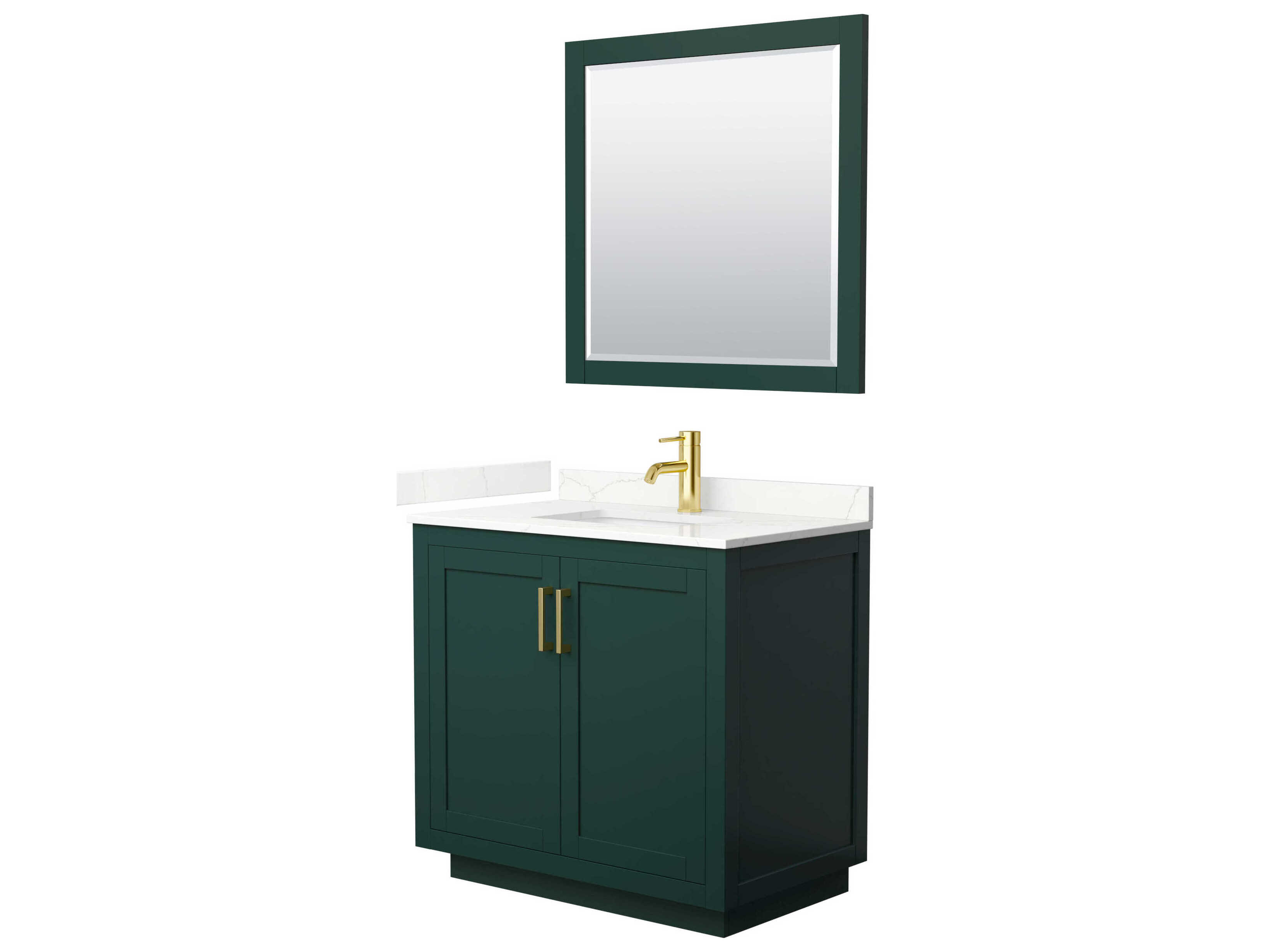 Wyndham Collection Miranda 36" Green Vanity with 34" Mirror