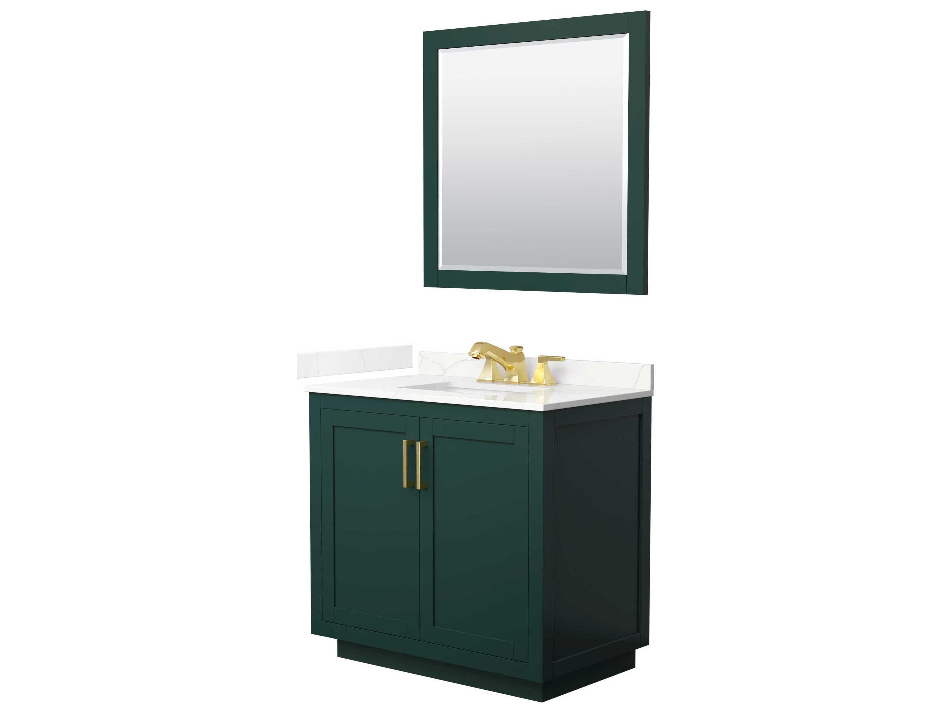 Wyndham Collection Miranda 36" Green Vanity with 34" Mirror