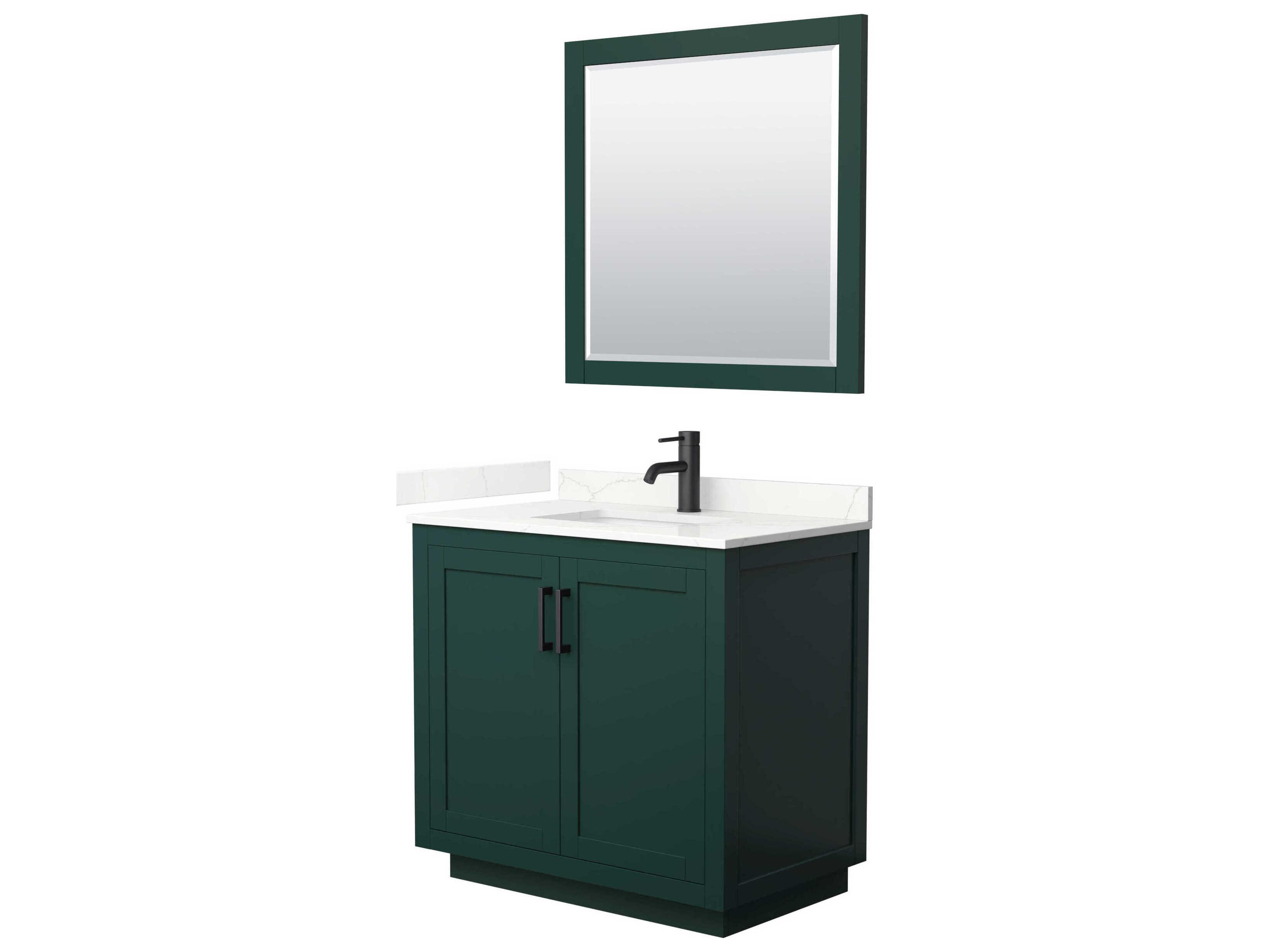 Wyndham Collection Miranda 36" Green Vanity with 34" Mirror