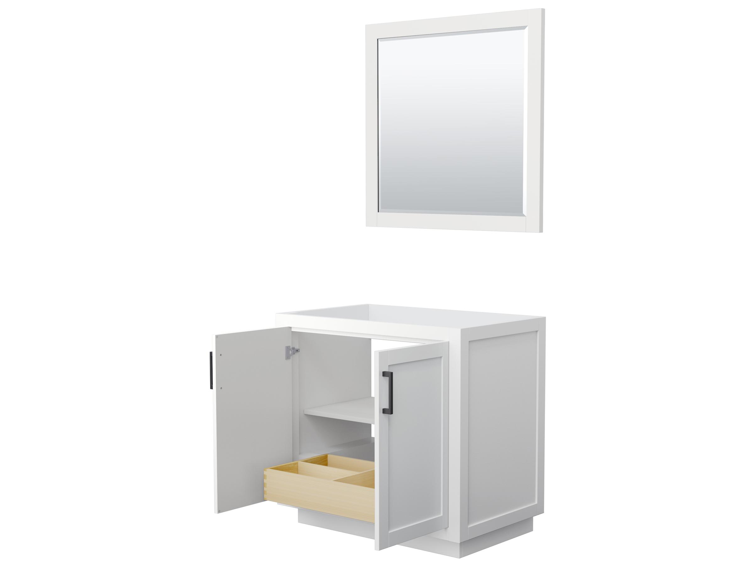 Wyndham Collection Miranda 35" White Vanity with 34" Mirror