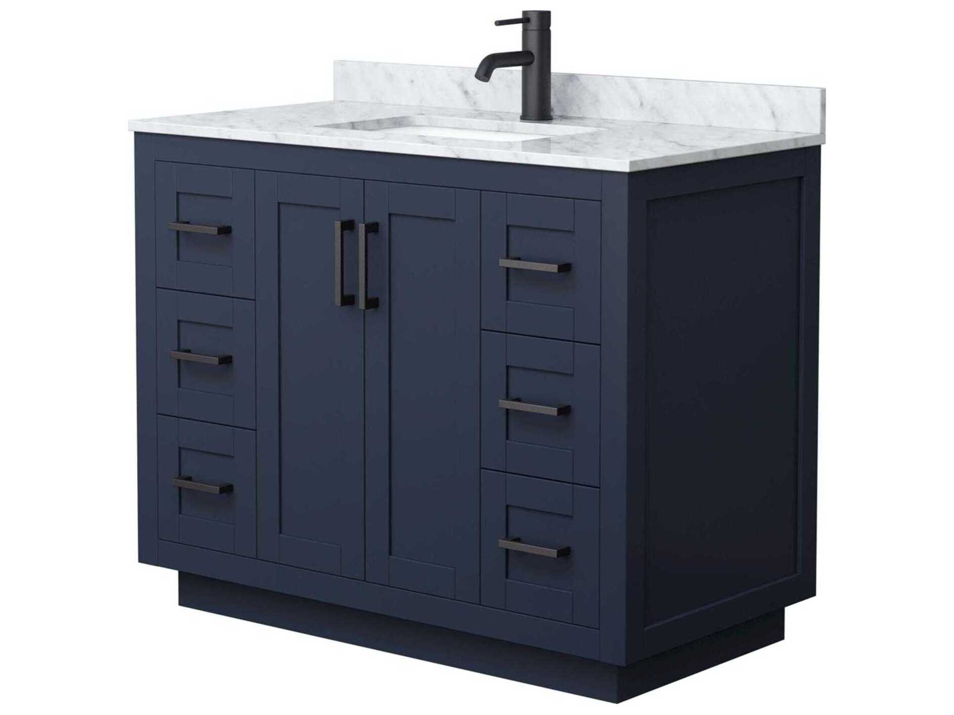 Wyndham Collection Miranda 42" Dark Blue Vanity