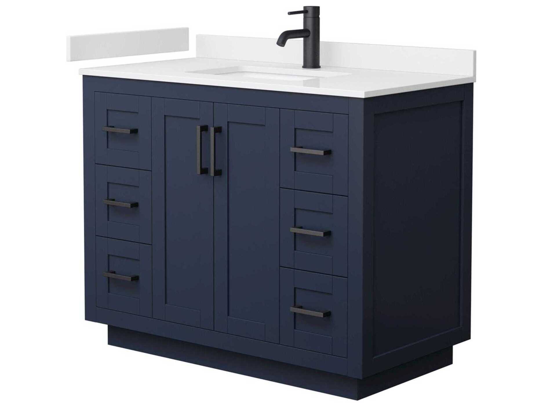 Wyndham Collection Miranda 42" Dark Blue Vanity