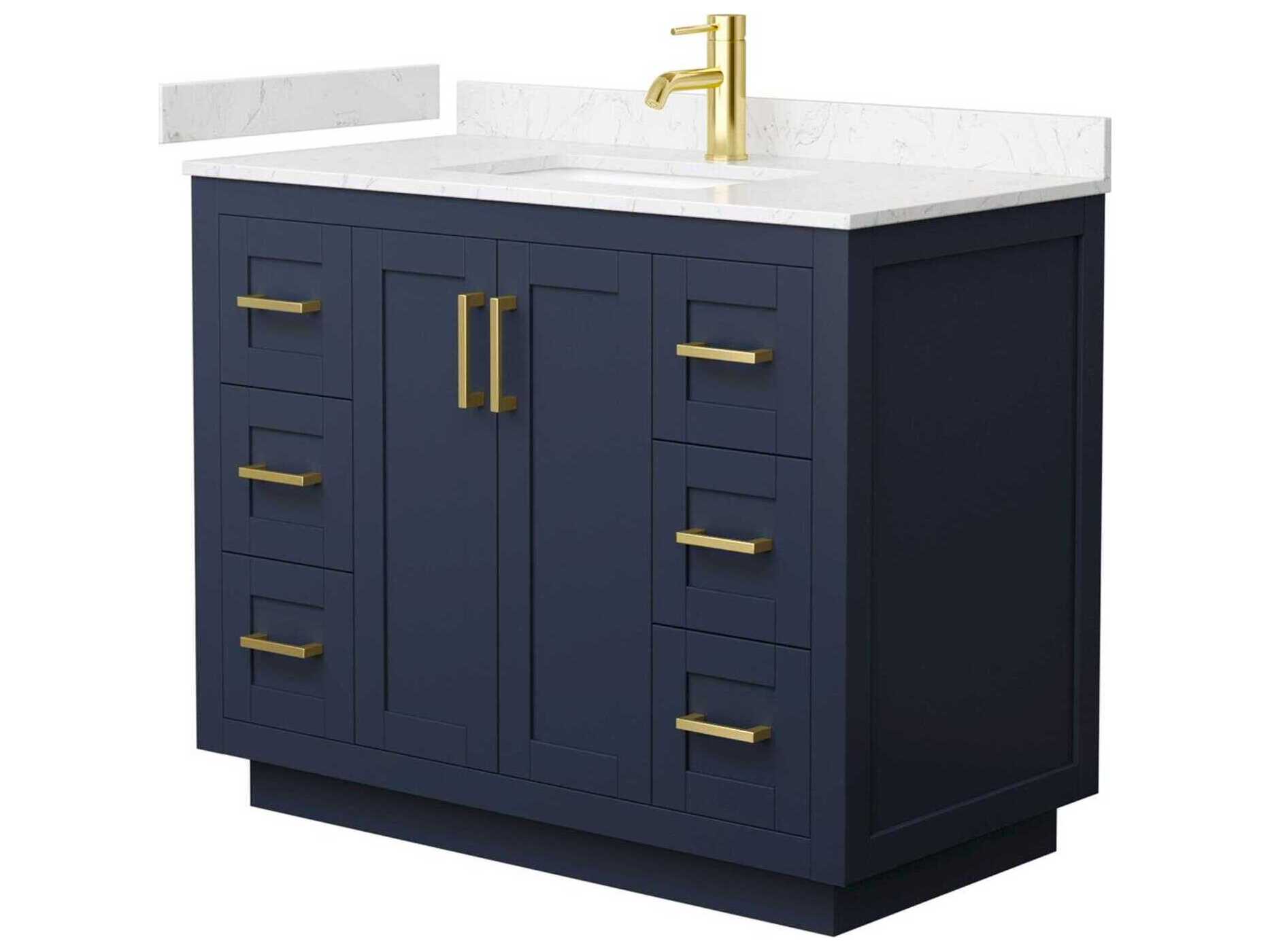 Wyndham Collection Miranda 42" Dark Blue Vanity