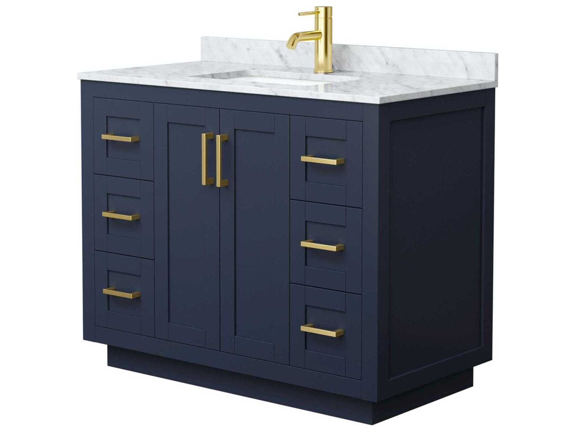 Wyndham Collection Miranda 42" Dark Blue Vanity