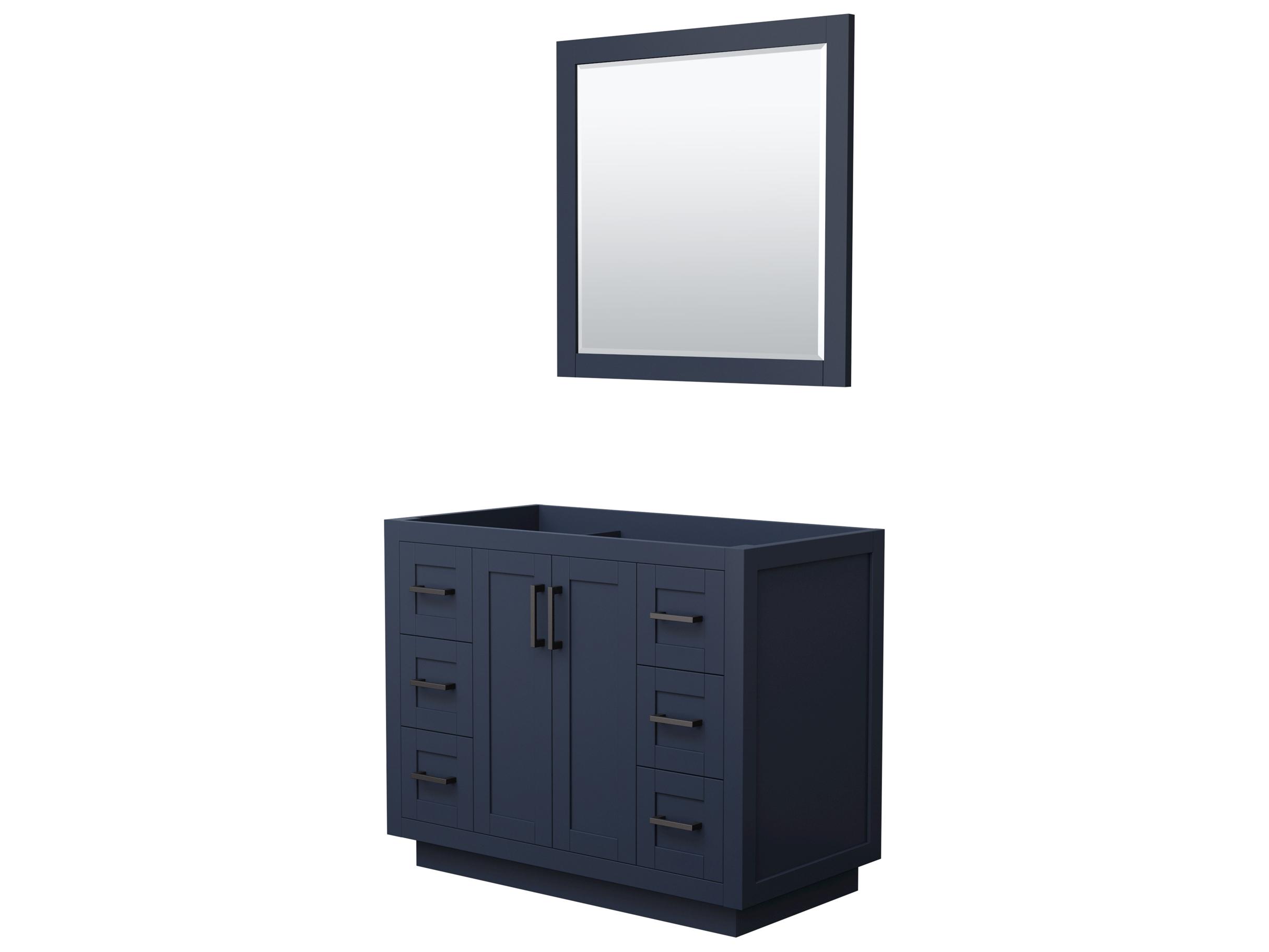 Wyndham Collection Miranda 41" Dark Blue Vanity with 34" Mirror