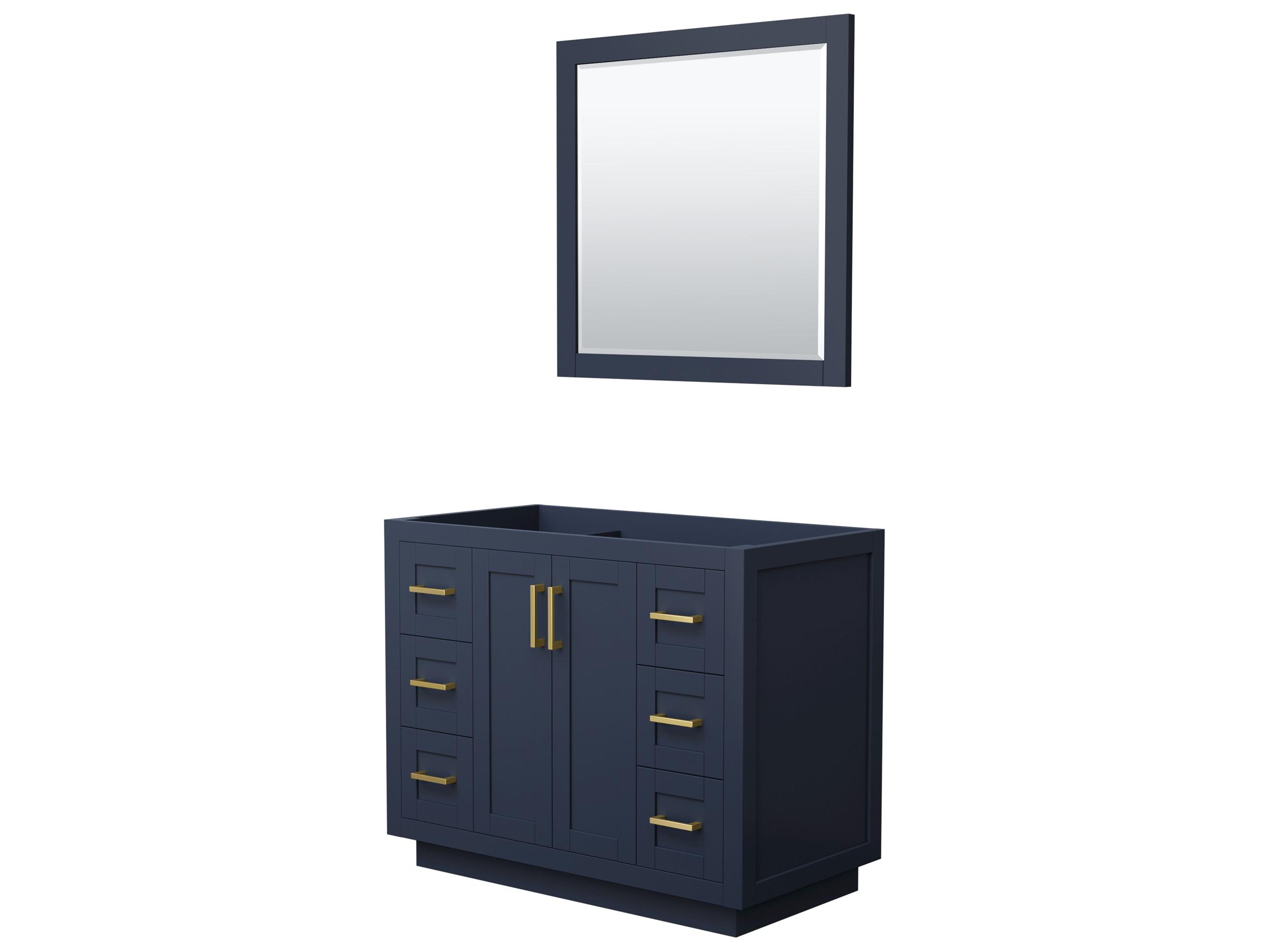 Wyndham Collection Miranda 41" Dark Blue Vanity with 34" Mirror