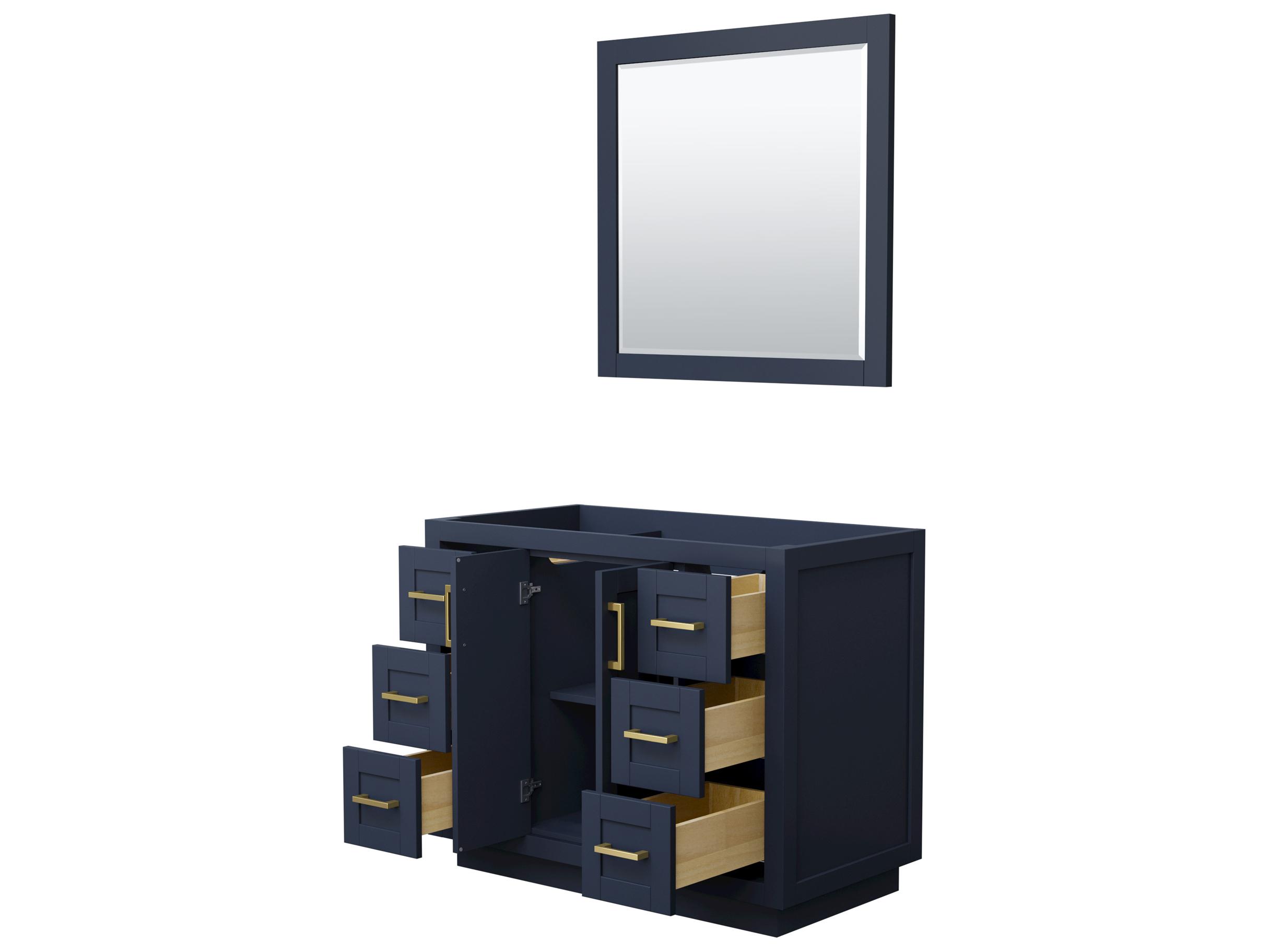 Wyndham Collection Miranda 41" Dark Blue Vanity with 34" Mirror