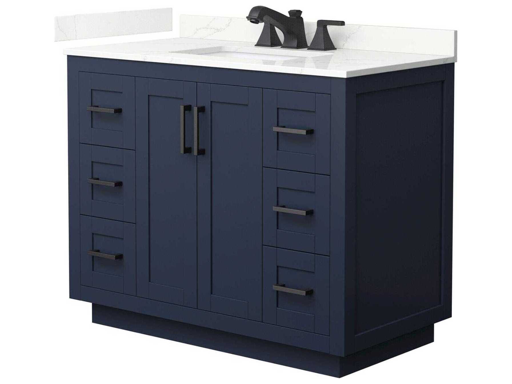 Wyndham Collection Miranda 42" Dark Blue Vanity