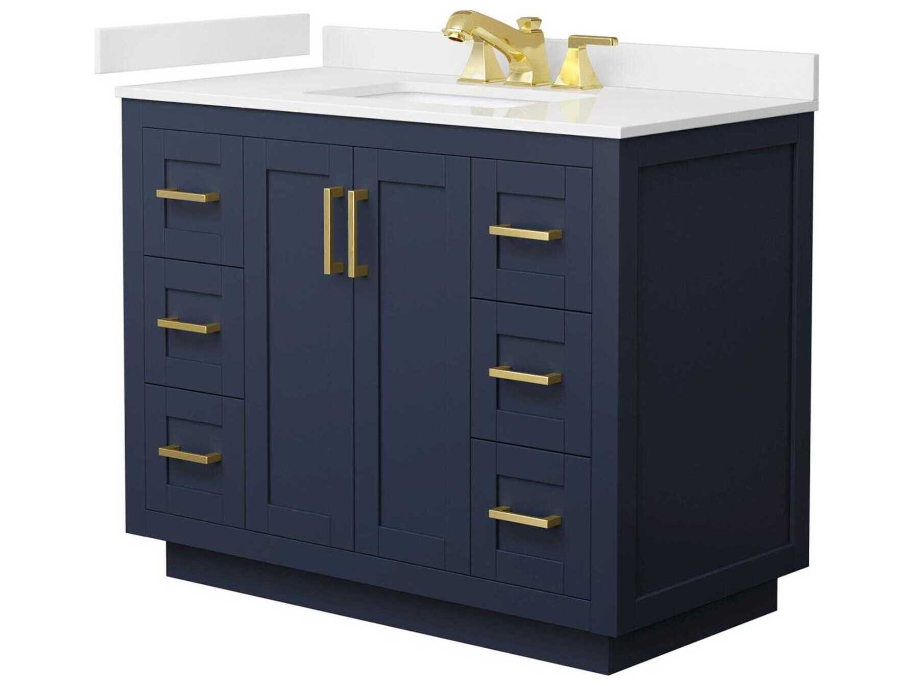 Wyndham Collection Miranda 42" Dark Blue Vanity