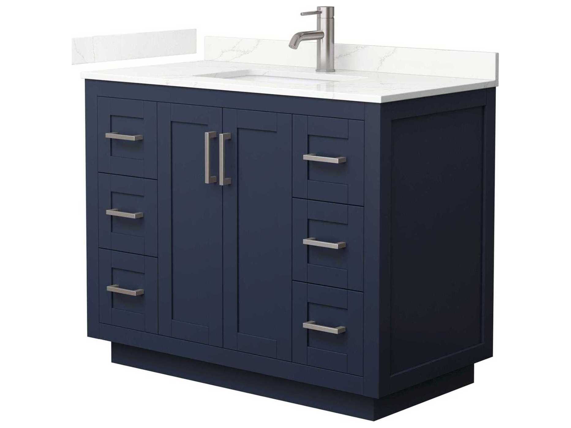 Wyndham Collection Miranda 42" Dark Blue Vanity