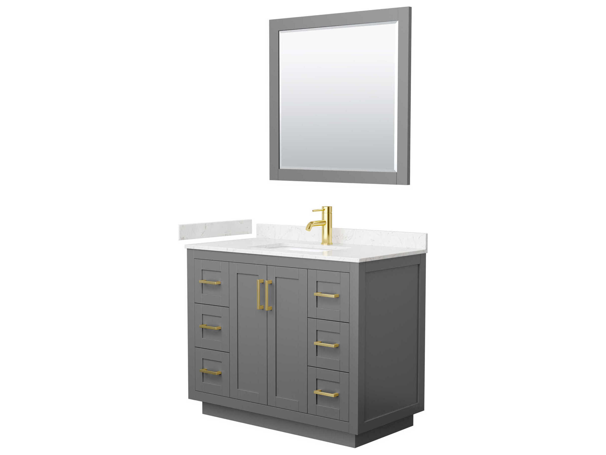 Wyndham Collection Miranda 42" Dark Gray Vanity with 34" Mirror