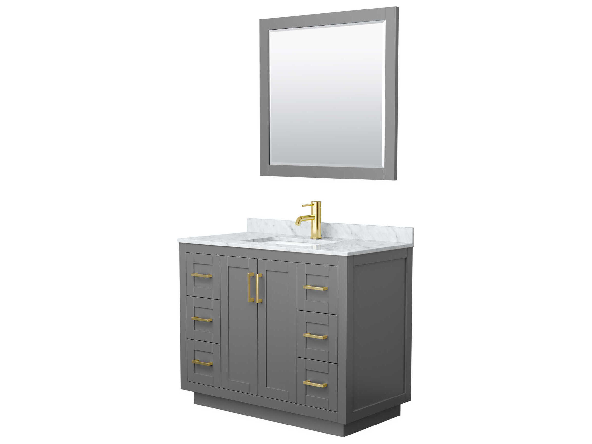 Wyndham Collection Miranda 42" Dark Gray Vanity with 34" Mirror