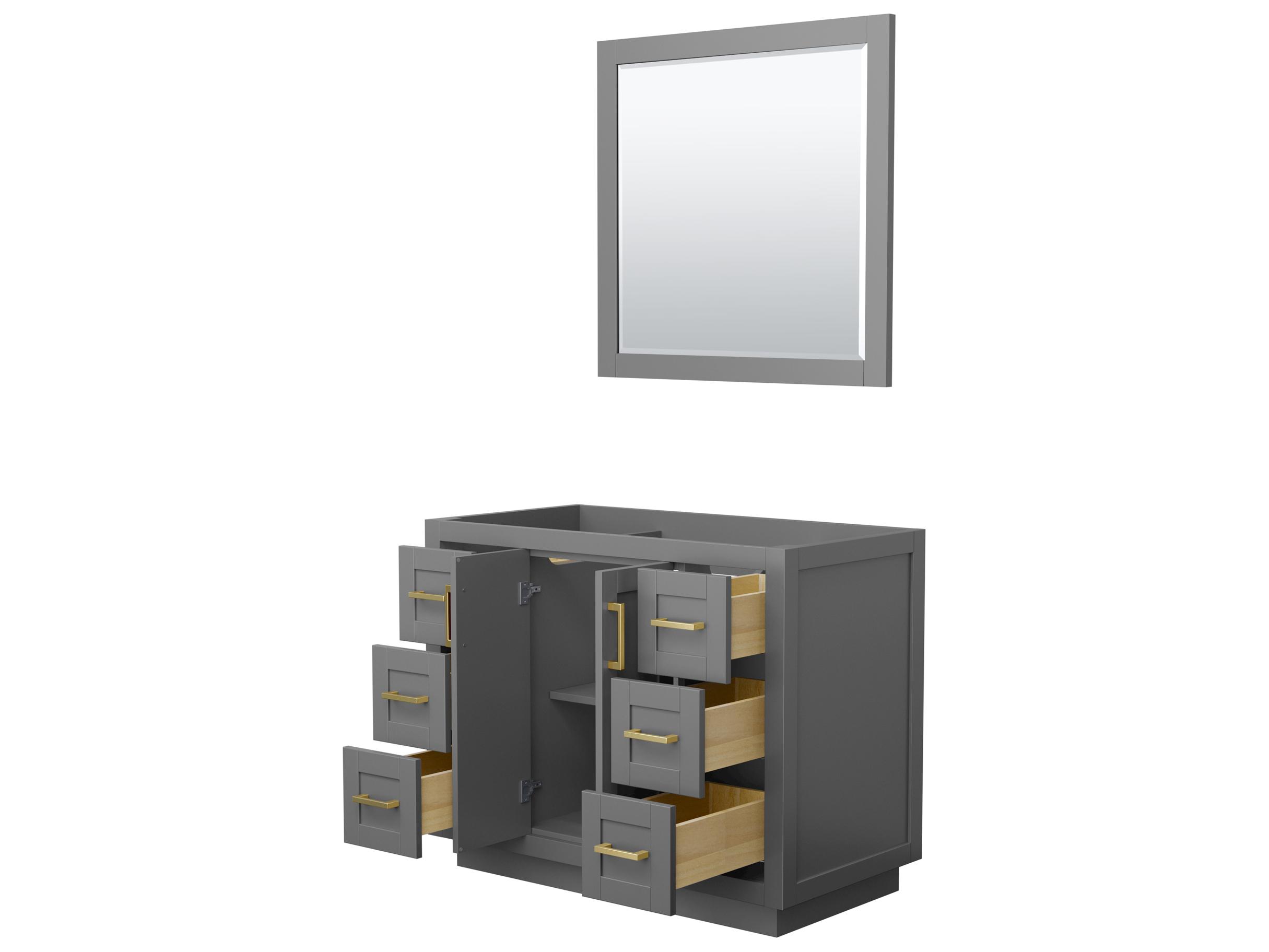 Wyndham Collection Miranda 41" Dark Gray Vanity with 34" Mirror