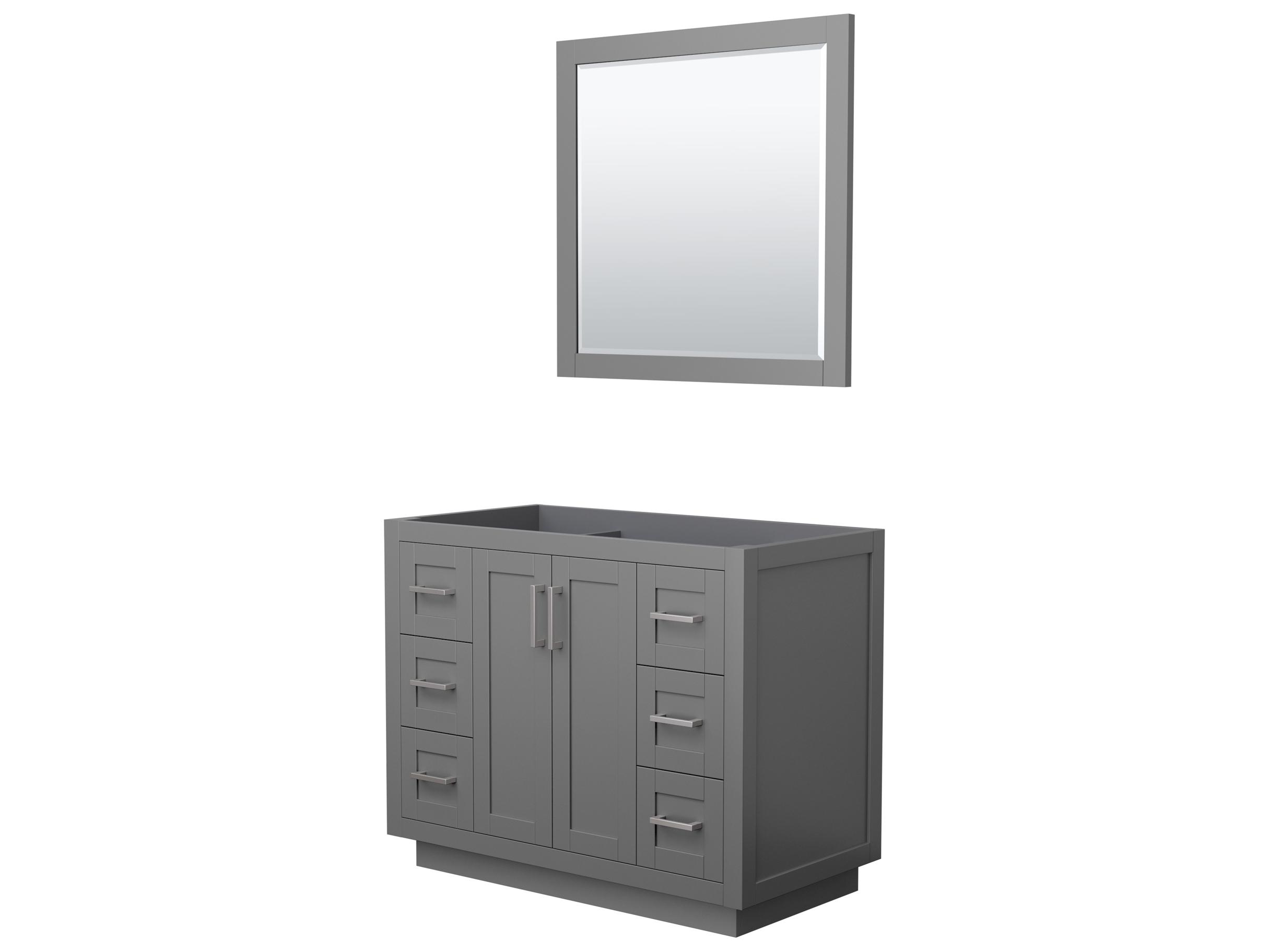 Wyndham Collection Miranda 41" Dark Gray Vanity with 34" Mirror